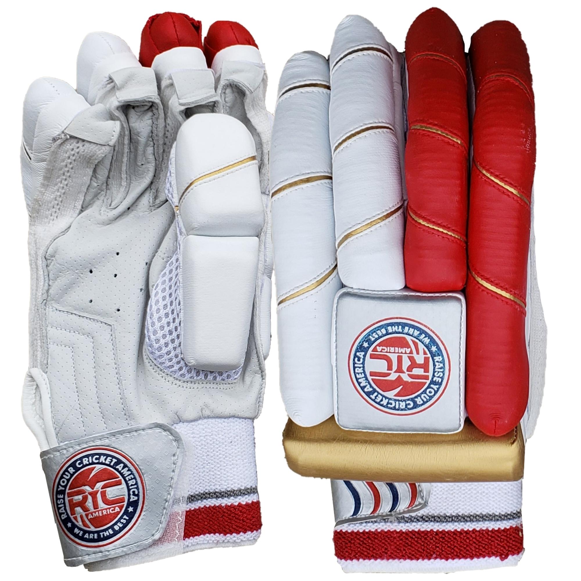 Zee Sports RYC America Cricket Batting Gloves Reserve Edition Red Golden