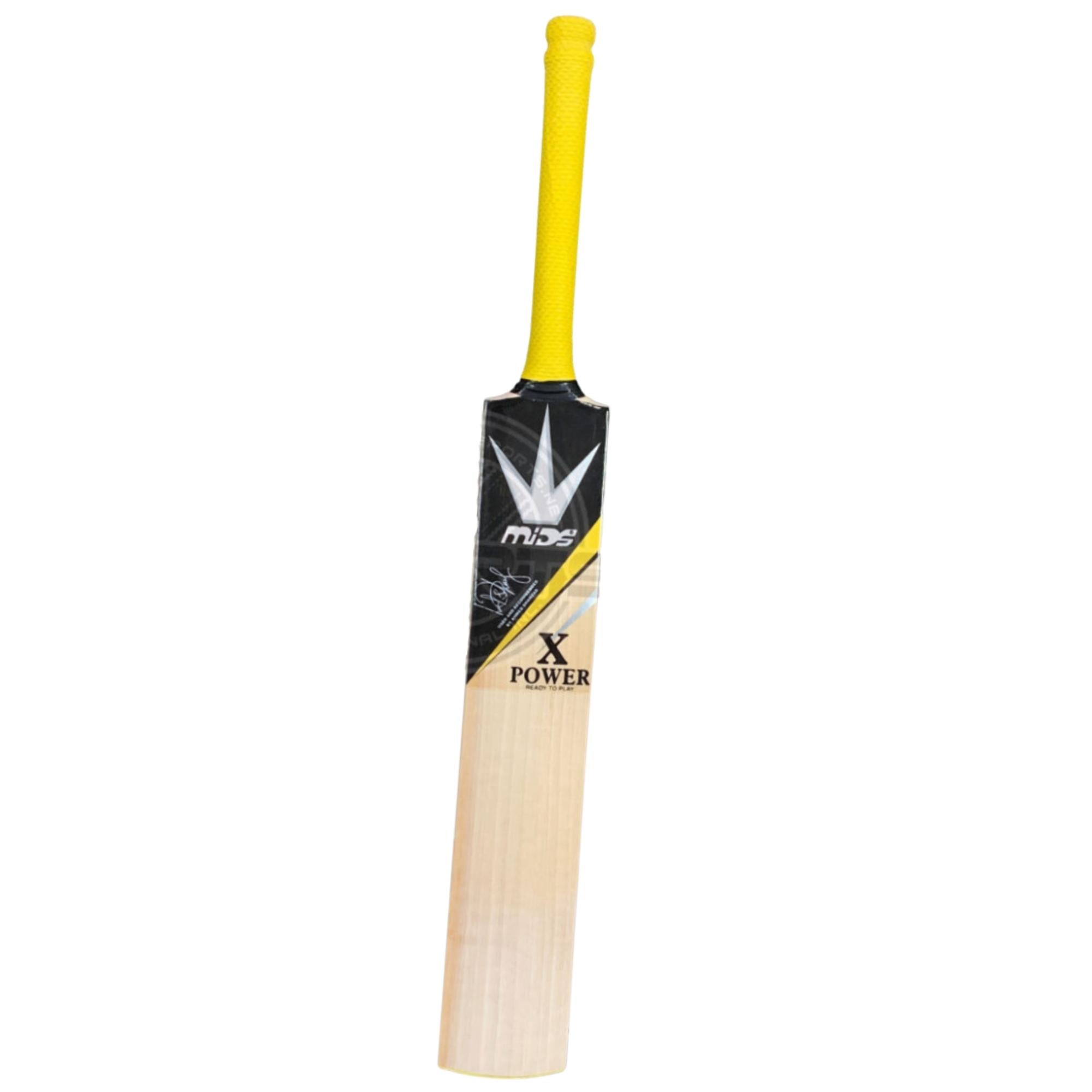 MIDS Cricket Bat X-Power English Willow Yellow