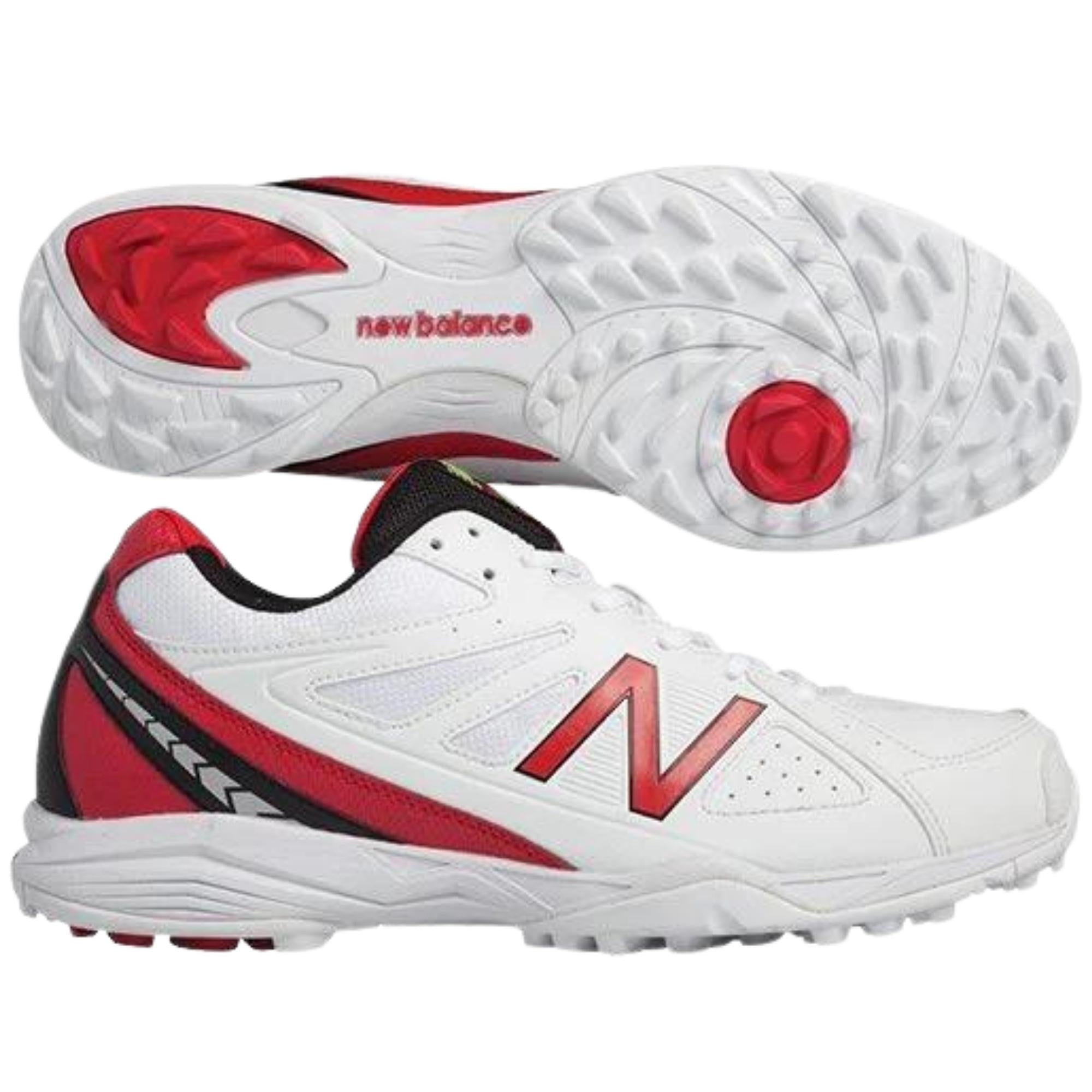 New Balance Cricket Shoes, Model CK4020R2 Rubber Sole Shoes - Red/White