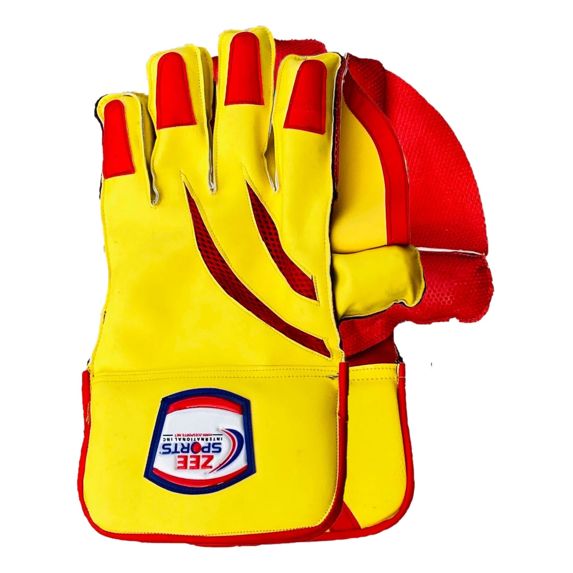 Zee Sports Wicket Keeping Gloves | Zee Sports Red and Yellow