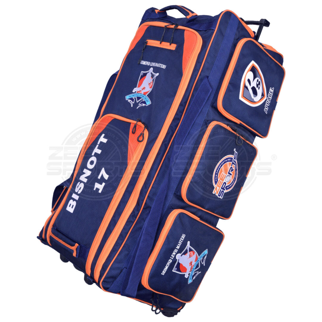 Zee Sports Kit Bag Team Customized Wheelie Kit Bag - Orange Blue