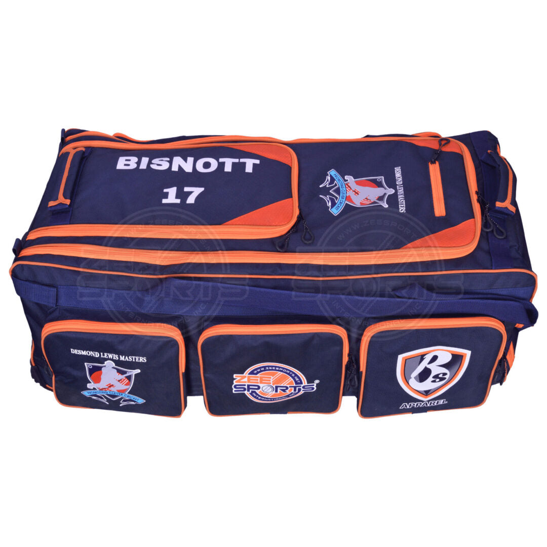 Zee Sports Team Customized Wheelie Kit Bag | Orange Blue