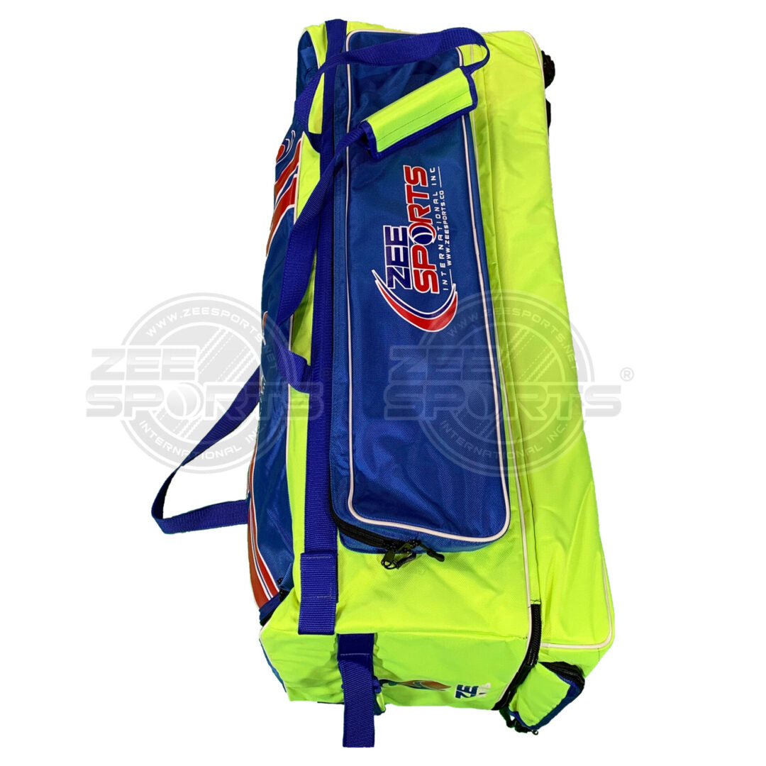 Zee Sports Kit Bag Lime Green with Blue Color Combination Dual Compartment