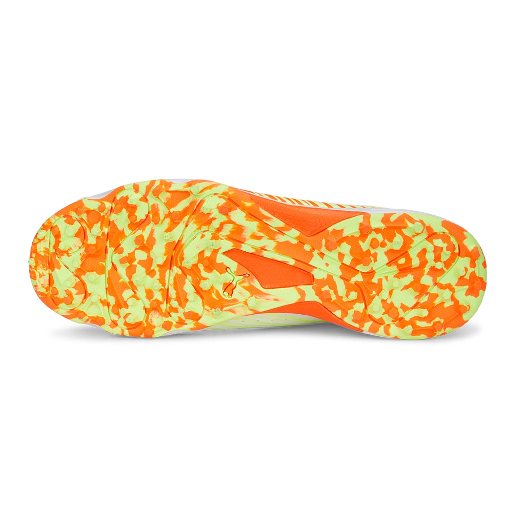 Puma Cricket Shoes, Model PUMA 22 FH Rubber, White/Orange/Yellow