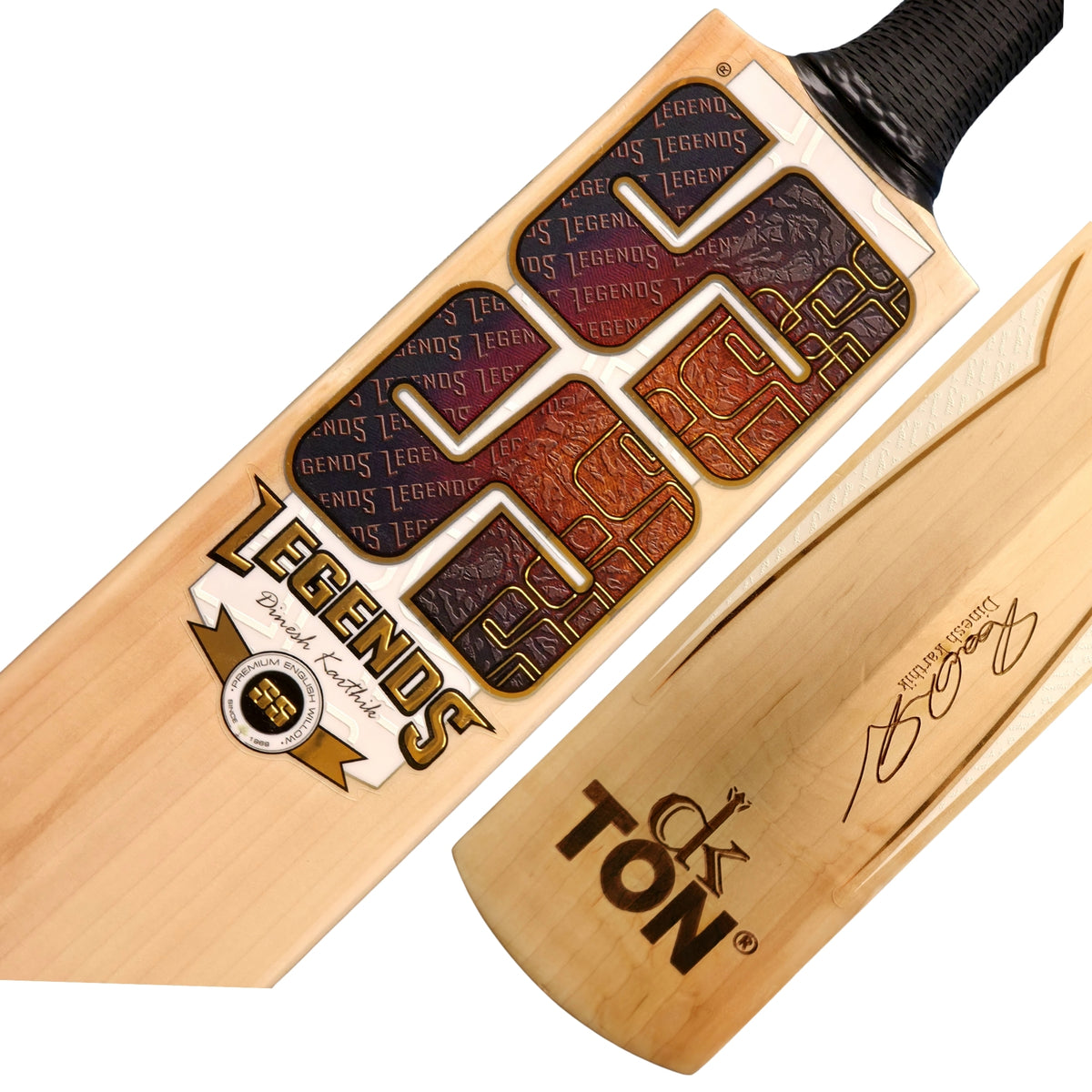 SS Cricket Bat Ton Sunridges Legends Dinesh Karthik Edition English Willow SH Adult