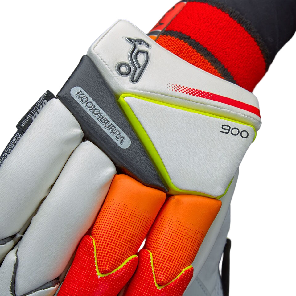 Kookaburra Blaze 900 Batting Gloves - White/Orange/Red RH