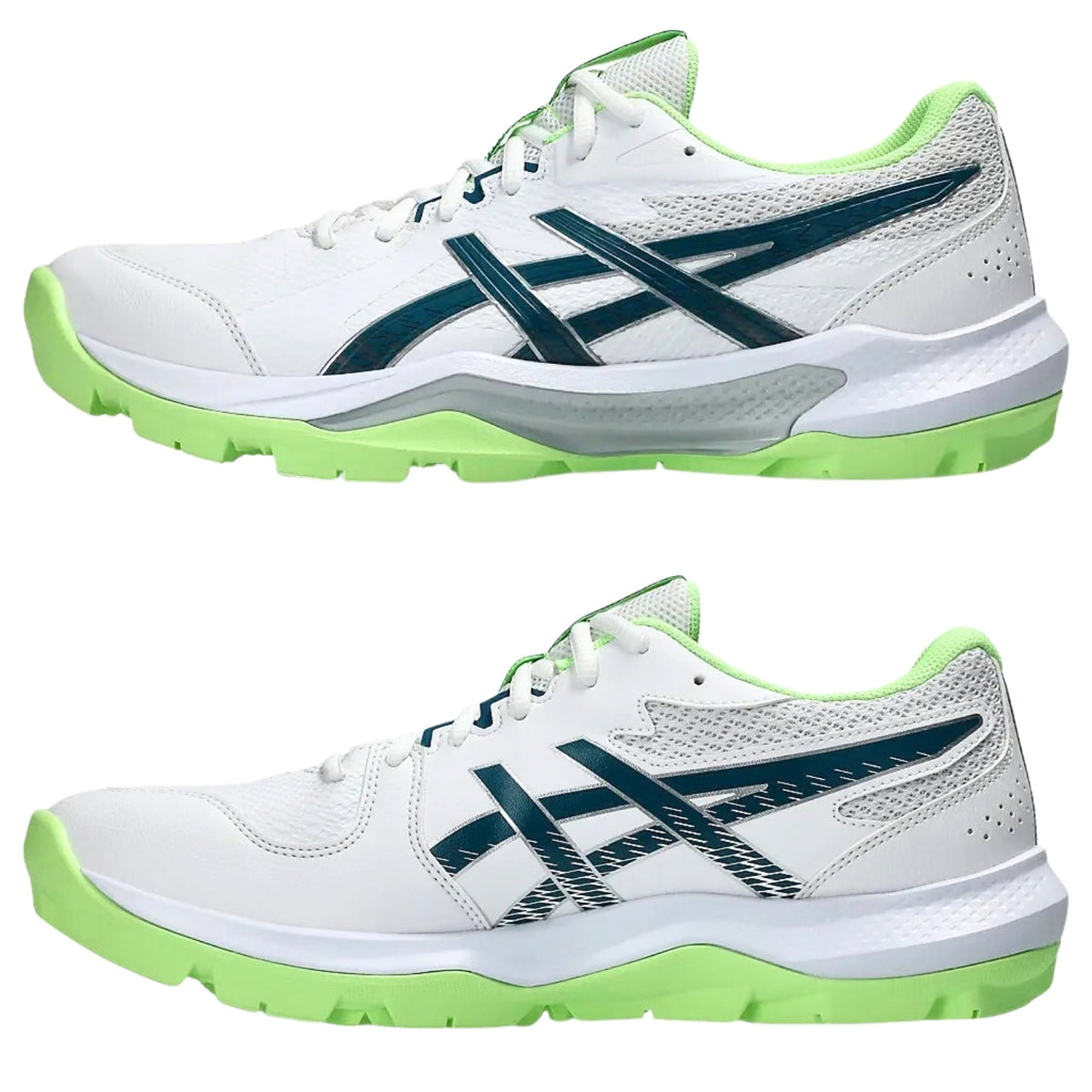 Asics Cricket Shoes Gel Peake 3 Unisex Field Shoes White/Deep Teal/Lime Green 2026 Model