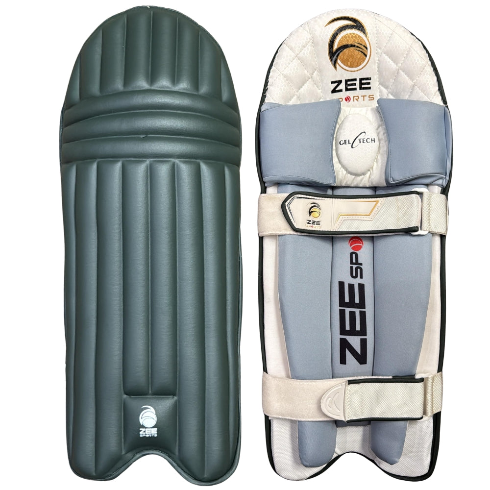 Zee Sports Batting Pads Double Strap GelTech Green