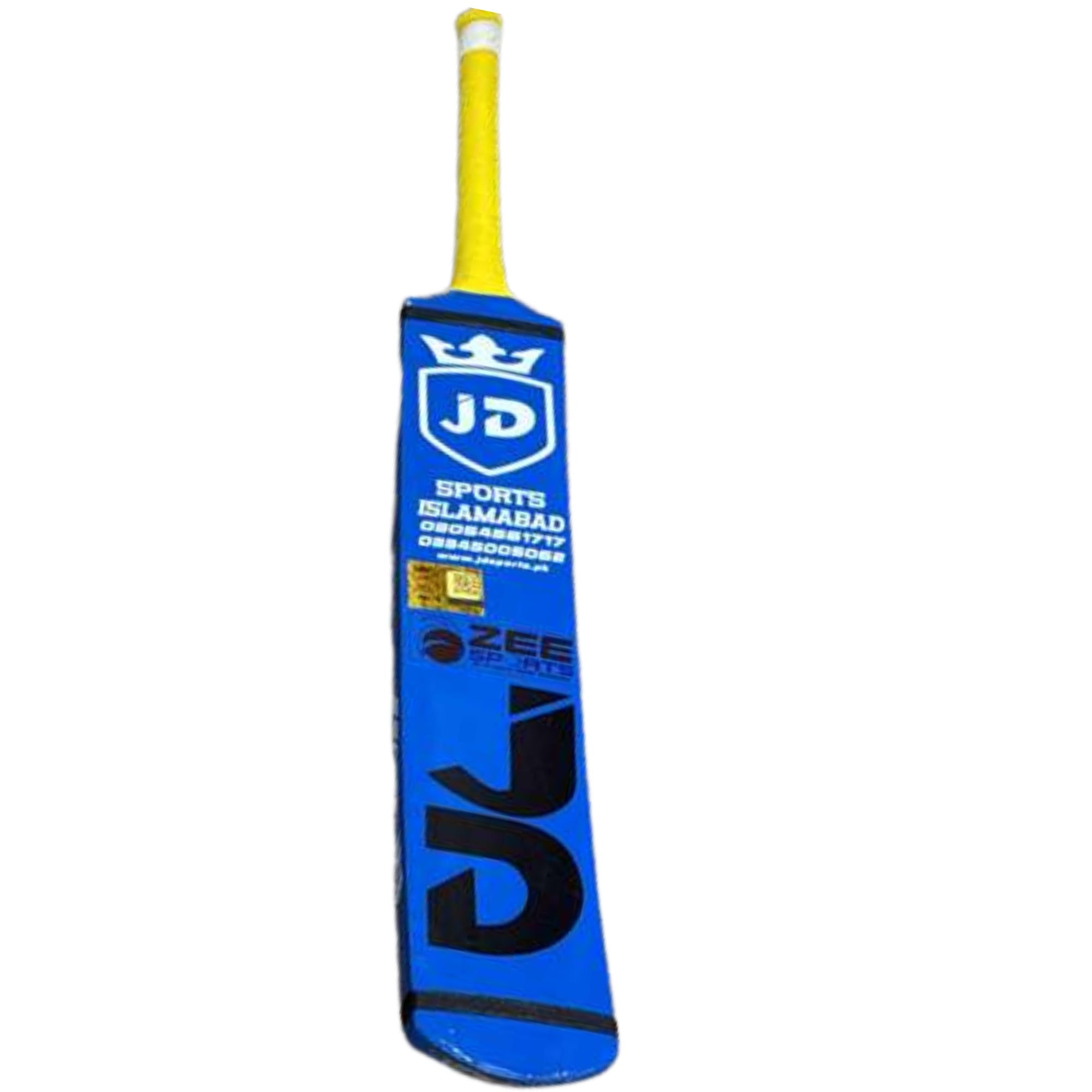 JD Sports Cricket Bat Kings Edition Hard Tennis Coca Wood Long Blade Blue