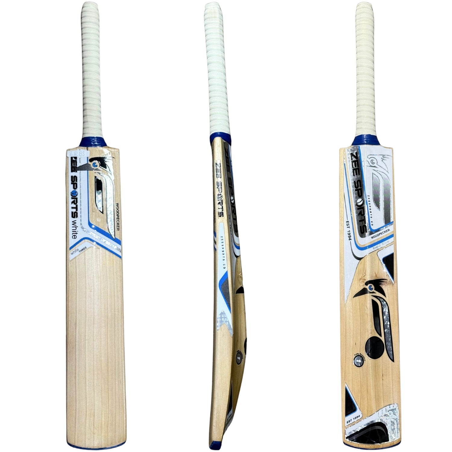 Zee Sports Cricket Bat Woodpecker white Three