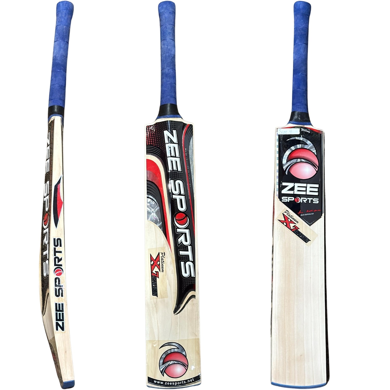 Zee Sports Cricket Bat Platinum X7even English Willow Kallicharan Youth Size 4