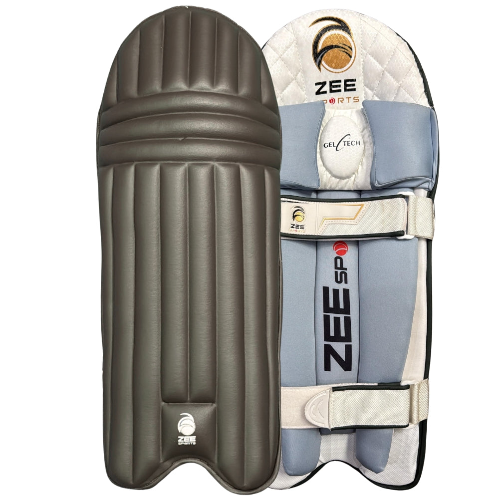 Zee Sports Batting Pads Double Strap GelTech Black