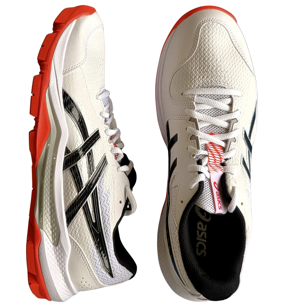 Asics Cricket Shoes Gel Peake 3 Unisex Field Shoes White/Black/Vibrant Orange 2026 Model