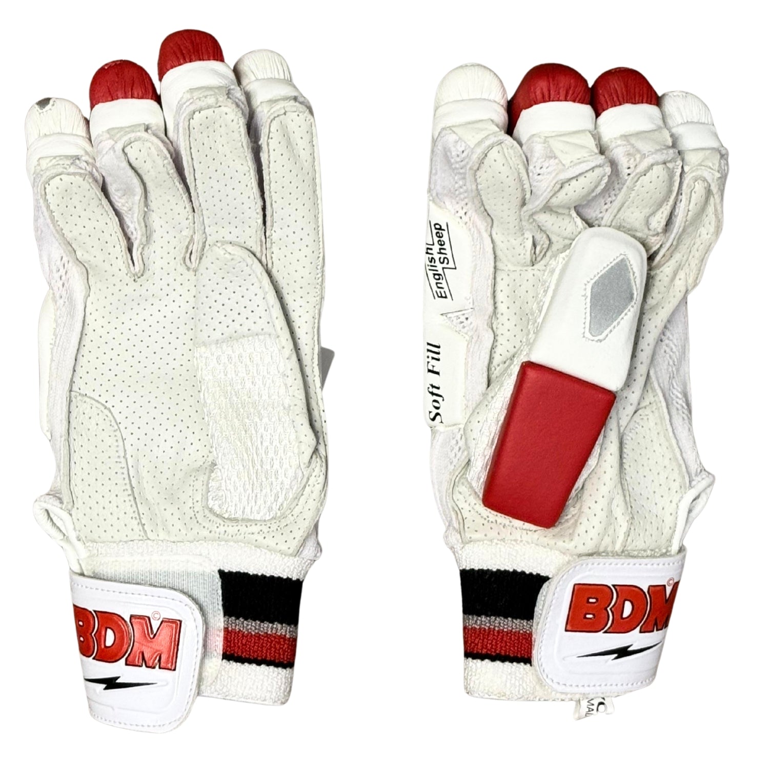 BDM Cricket Batting Gloves Titanium Red LH