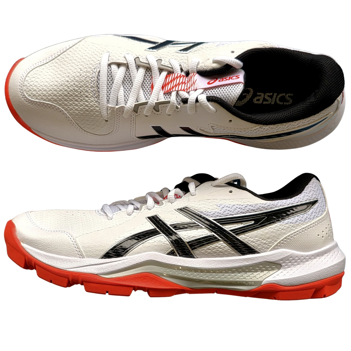Asics Cricket Shoes Gel Peake 3 Unisex Field Shoes White/Black/Vibrant Orange 2026 Model