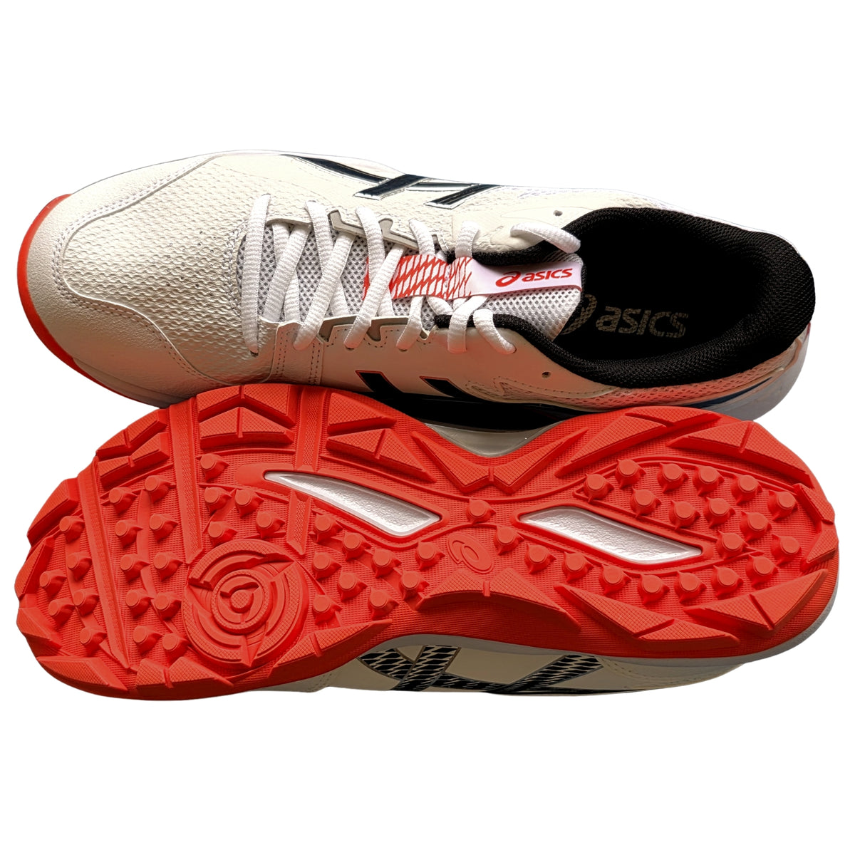 Asics Cricket Shoes Gel Peake 3 Unisex Field Shoes White/Black/Vibrant Orange 2026 Model
