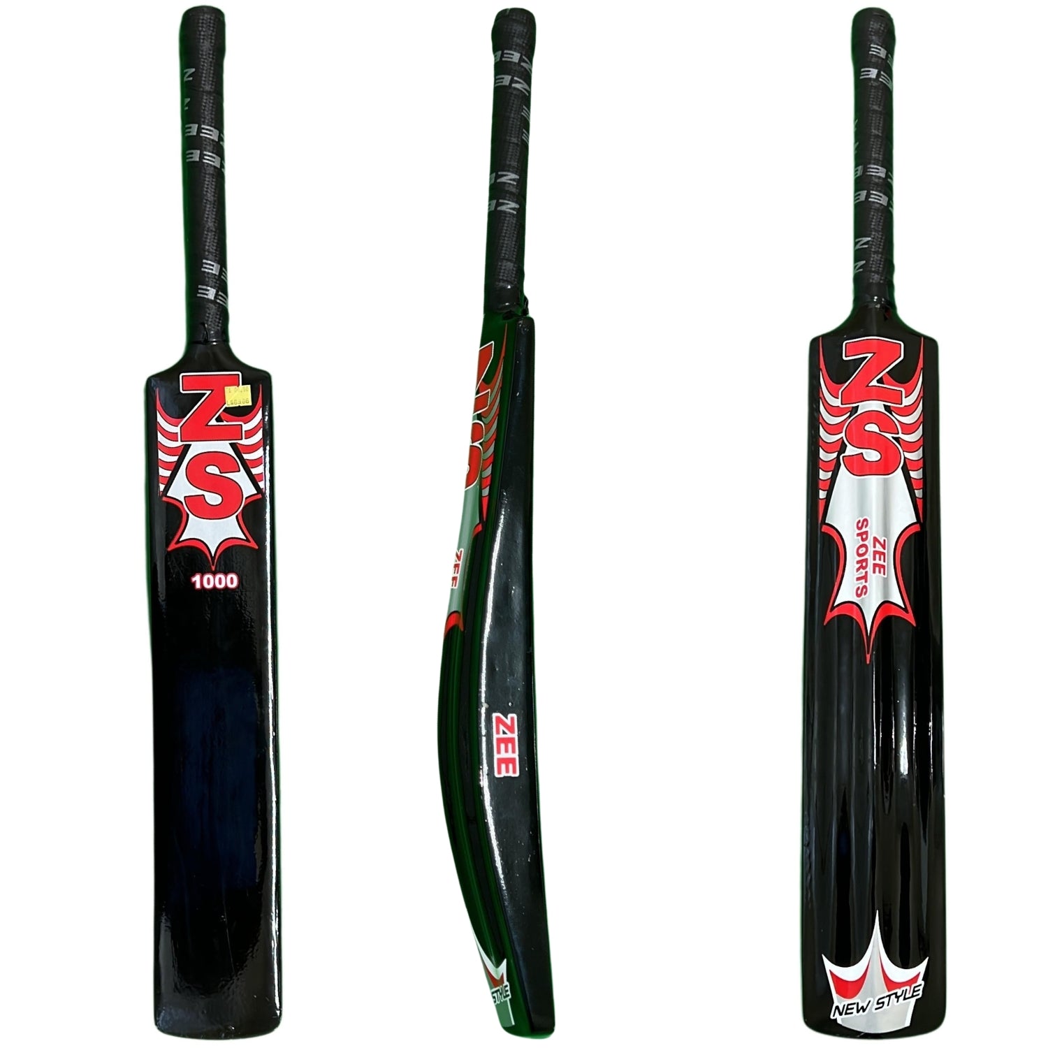 Zee Sports Cricket Bat Fiberglass Tape Tennis Black