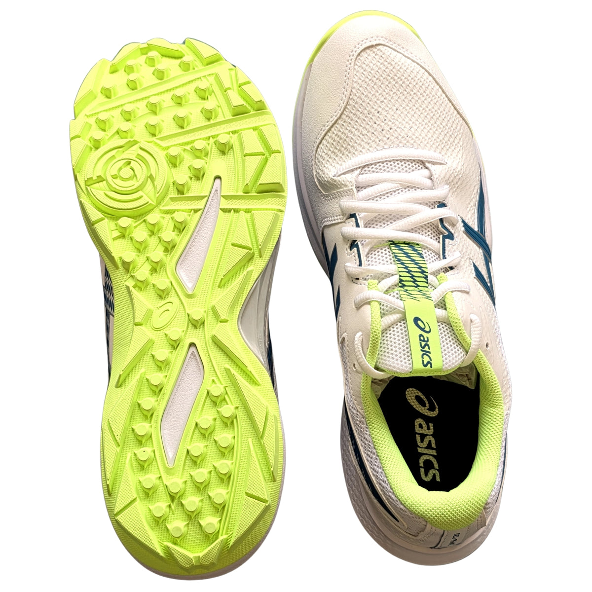 Asics Cricket Shoes Gel Peake 3 Unisex Field Shoes White/Deep Teal/Lime Green 2026 Model