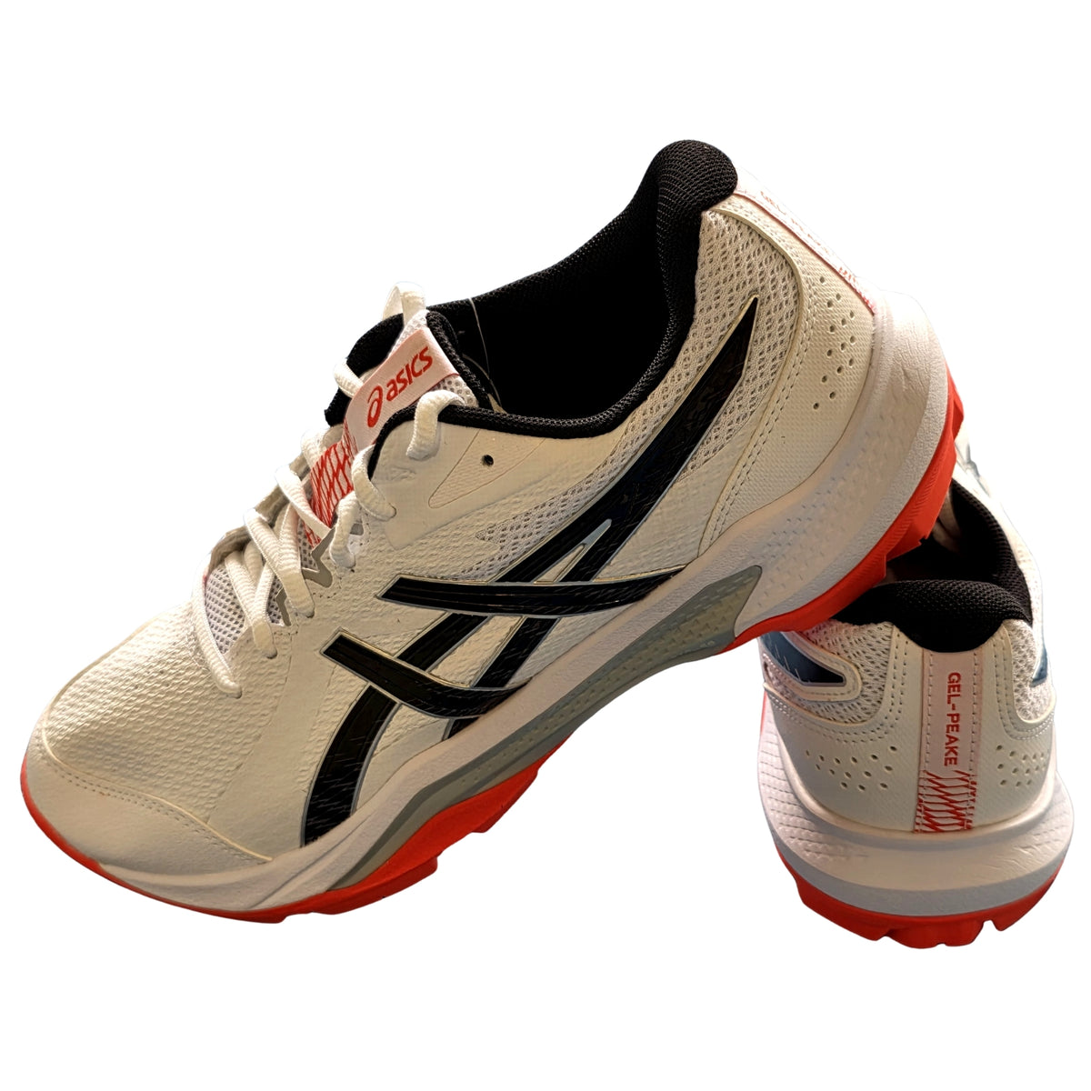 Asics Cricket Shoes Gel Peake 3 Unisex Field Shoes White/Black/Vibrant Orange 2026 Model
