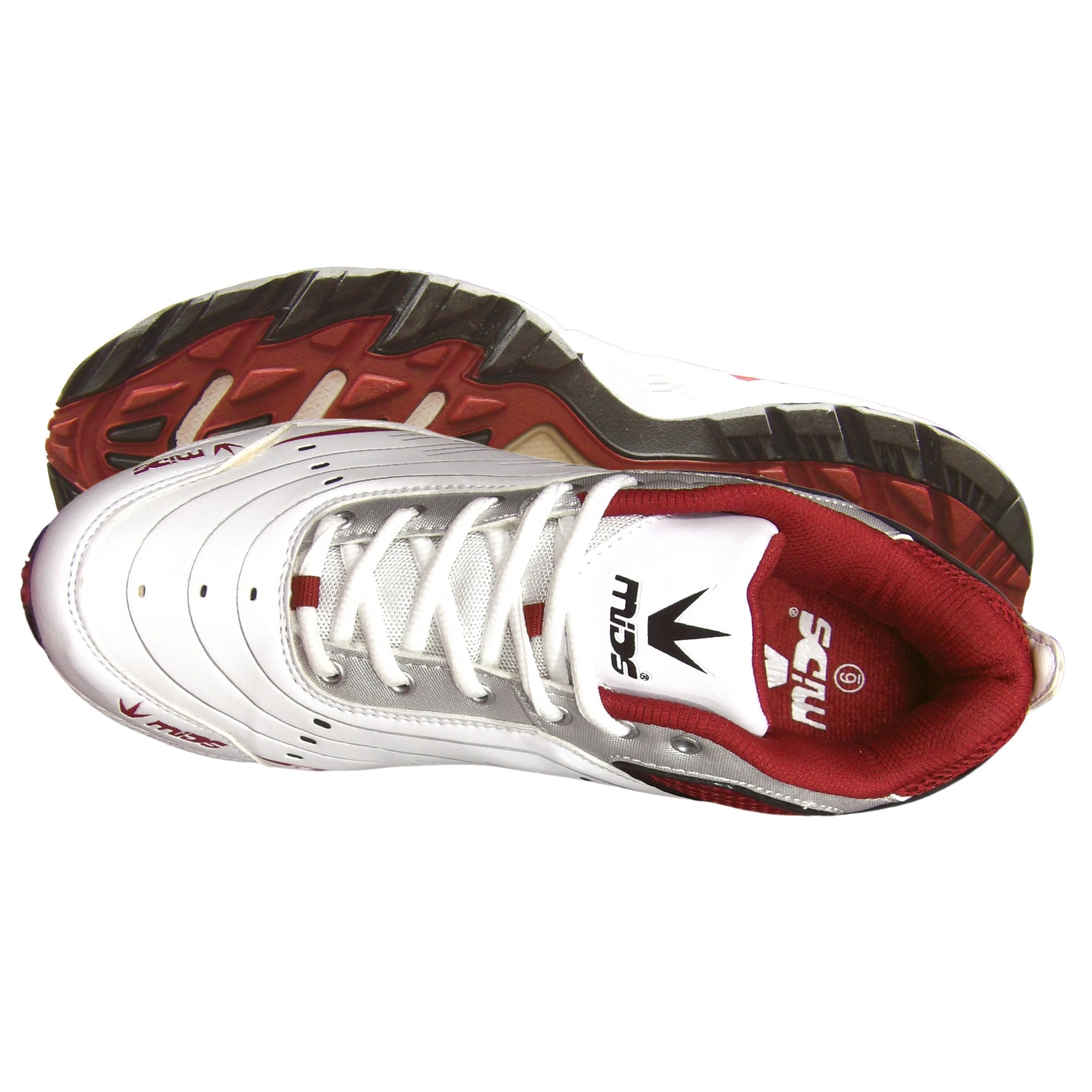 Mids Cricket Shoes Model +MM Power - White/Gray/Red