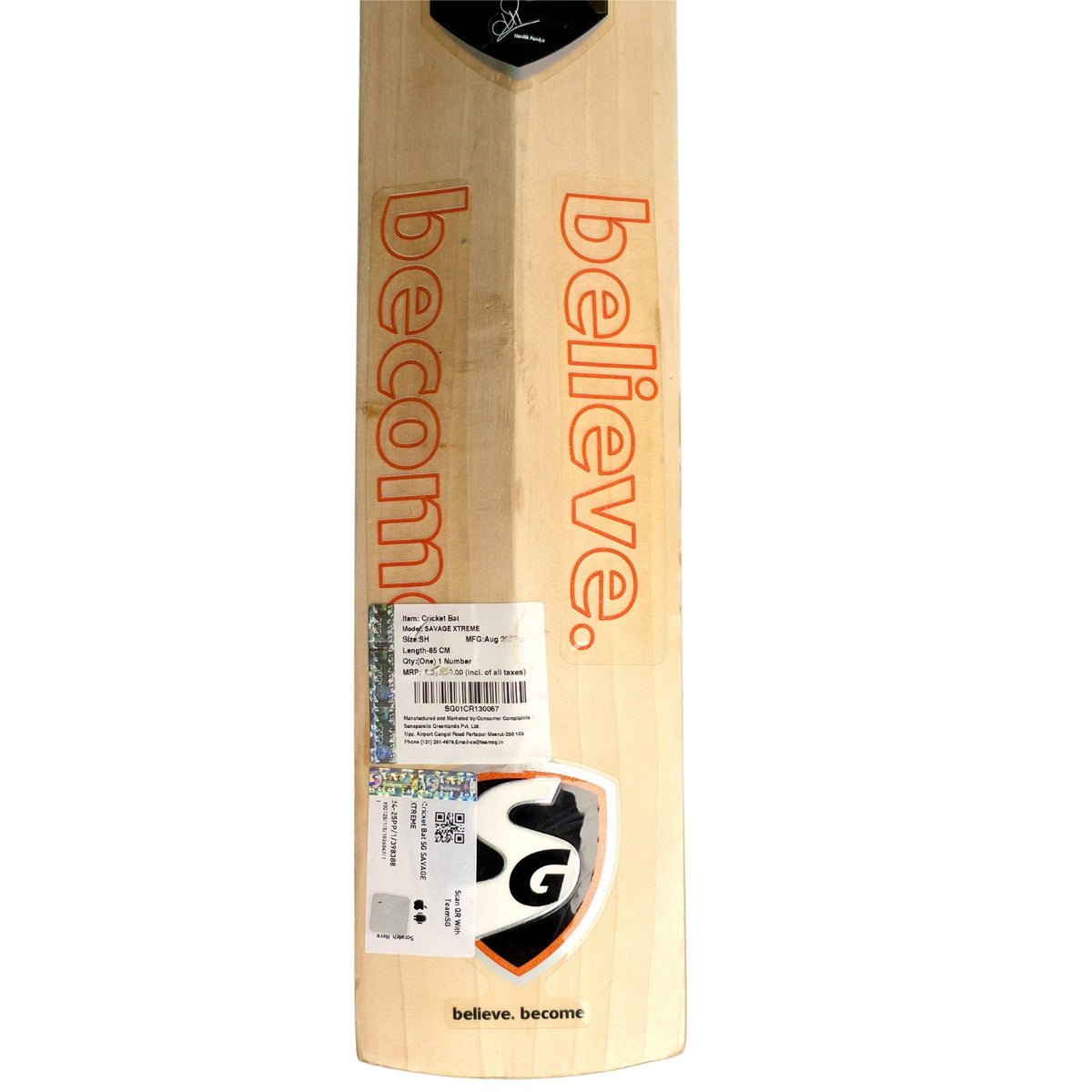 SG Cricket Bat Savage Xtreme Hardik Pandya Series English Willow SH Adult - image 2