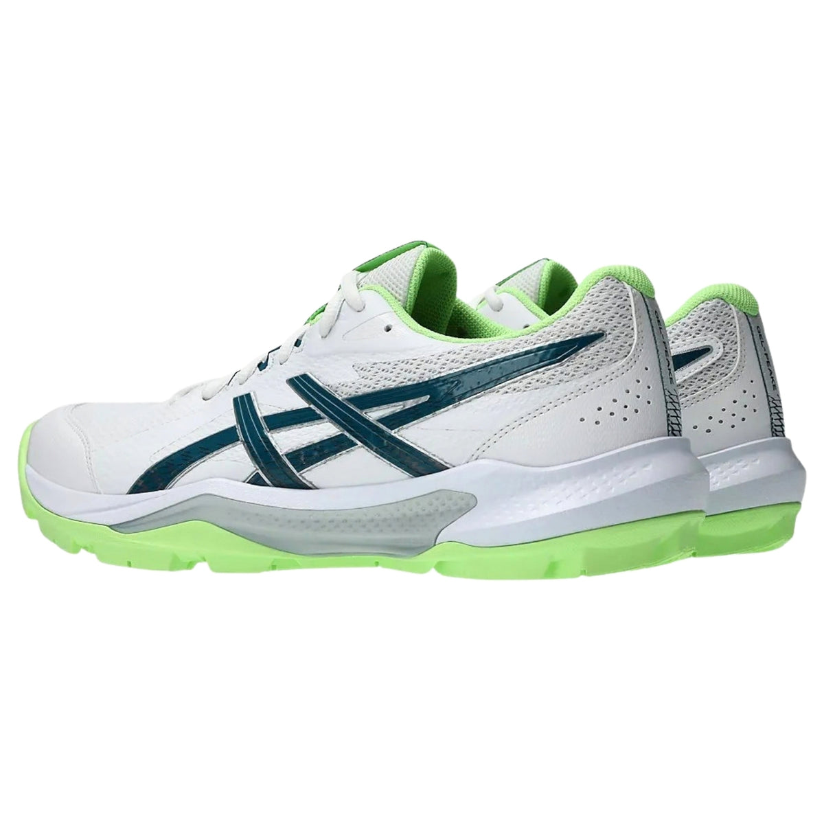 Asics Cricket Shoes Gel Peake 3 Unisex Field Shoes White/Deep Teal/Lime Green 2026 Model