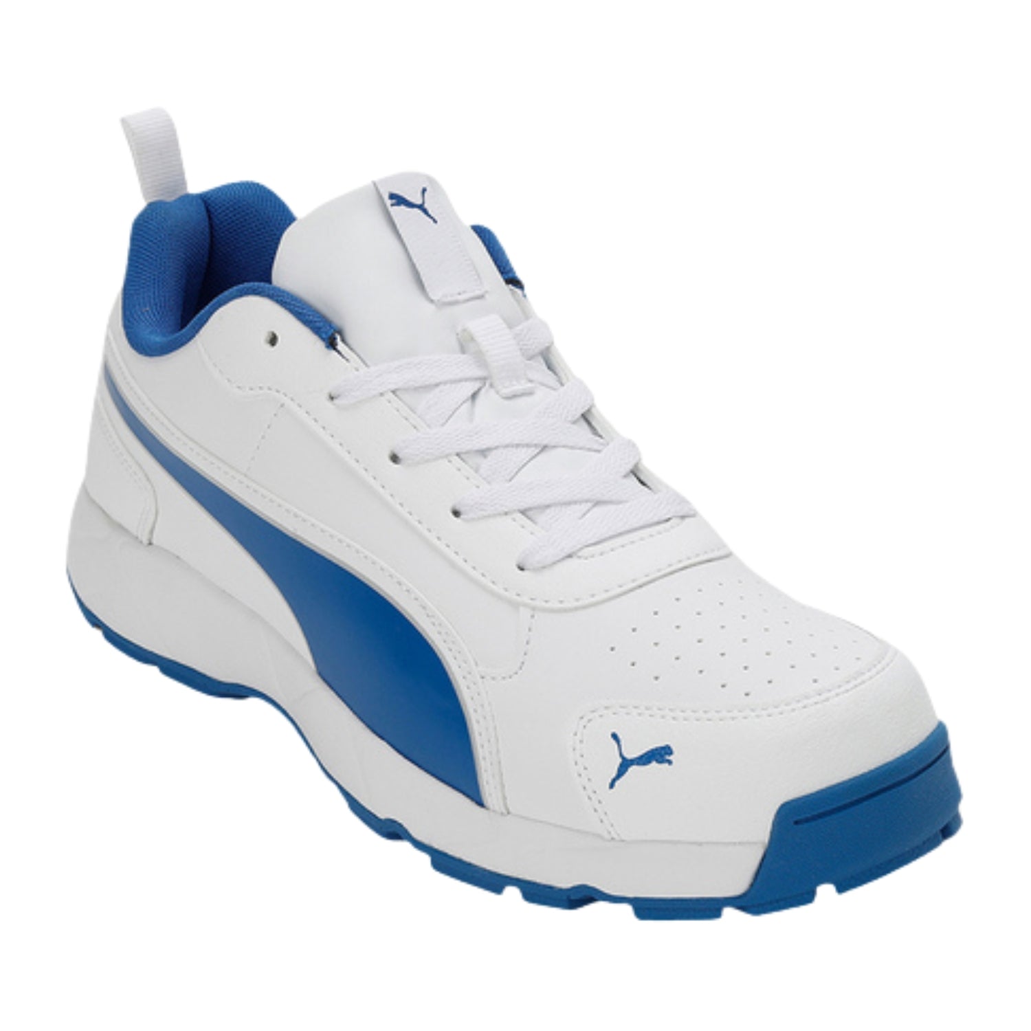 Puma Cricket Shoes, Model Classic Cat, White/Blue