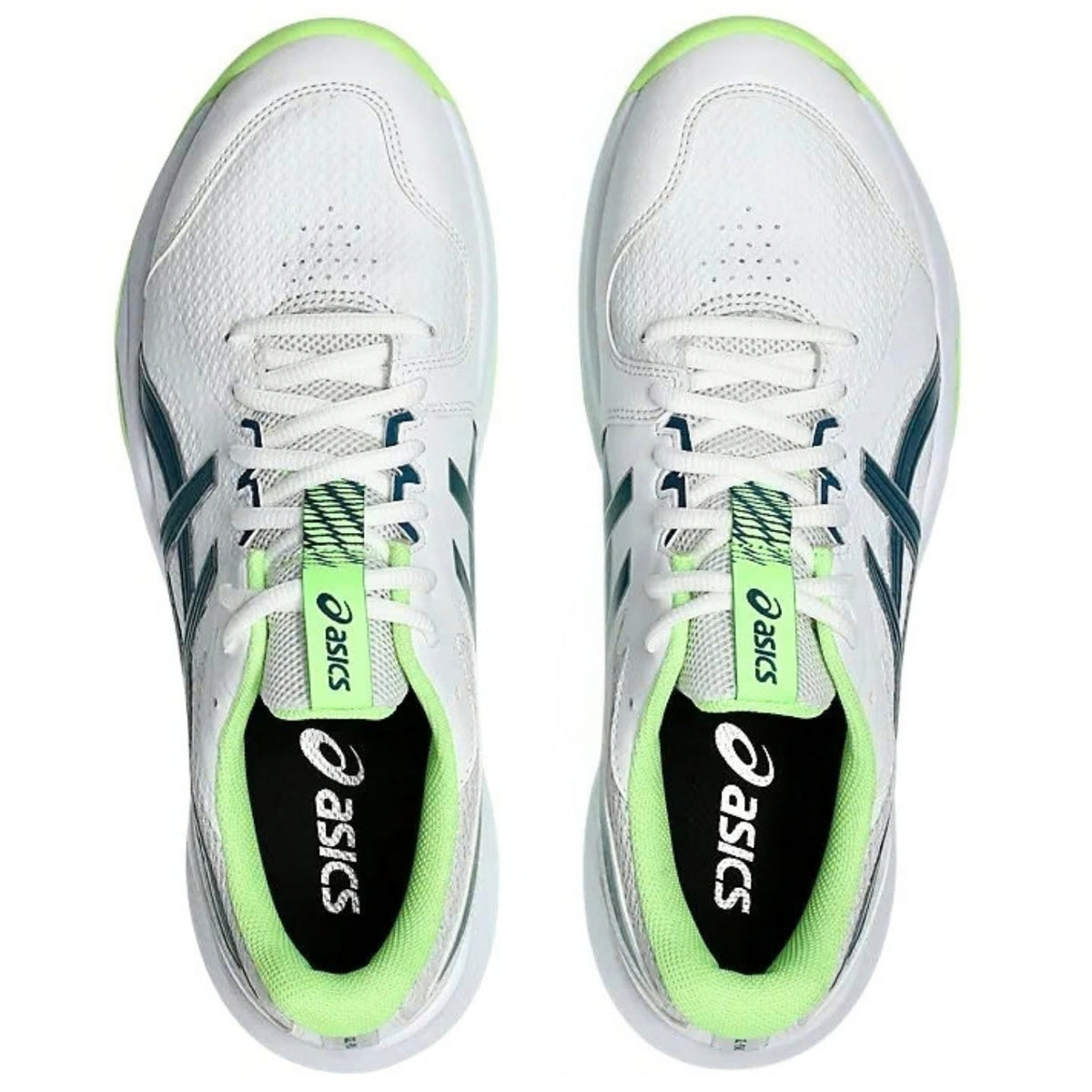 Asics Cricket Shoes Gel Peake 3 Unisex Field Shoes White/Deep Teal/Lime Green 2026 Model