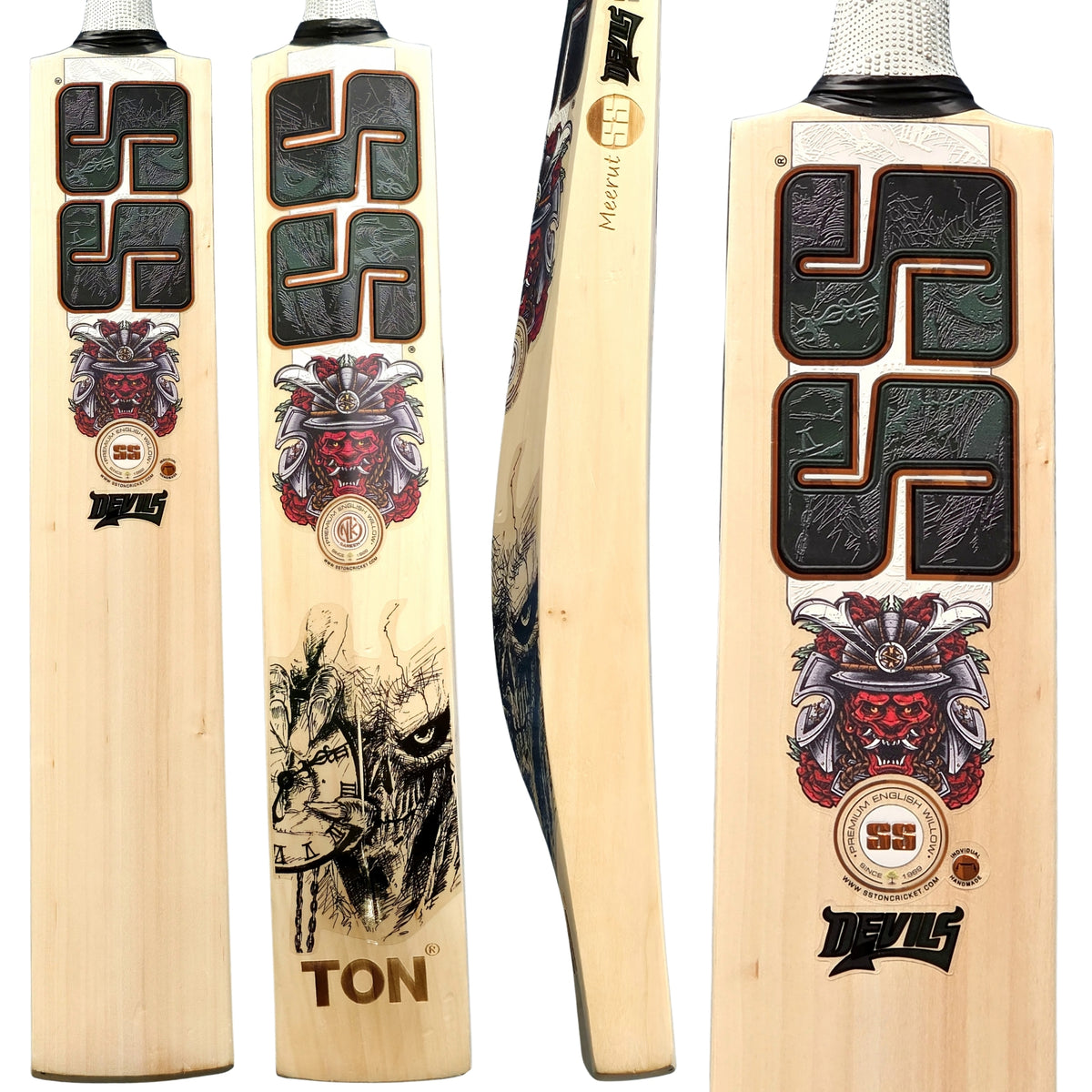 SS Cricket Bat Ton Devils Green English Willow SH Adult