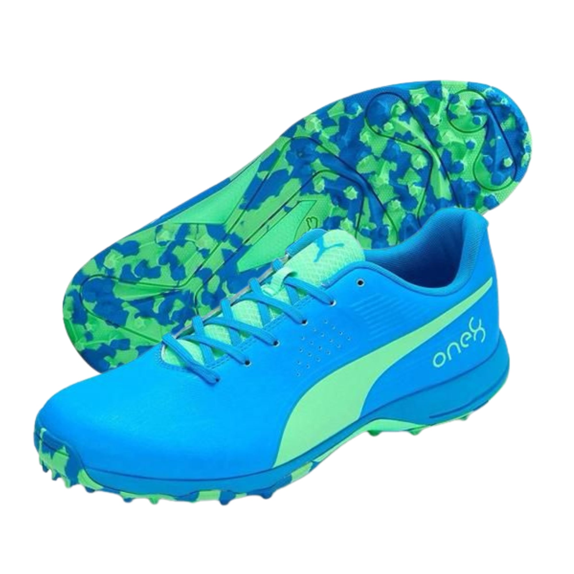 10222025 Puma Cricket Shoes One 8 Royal Blue & Green