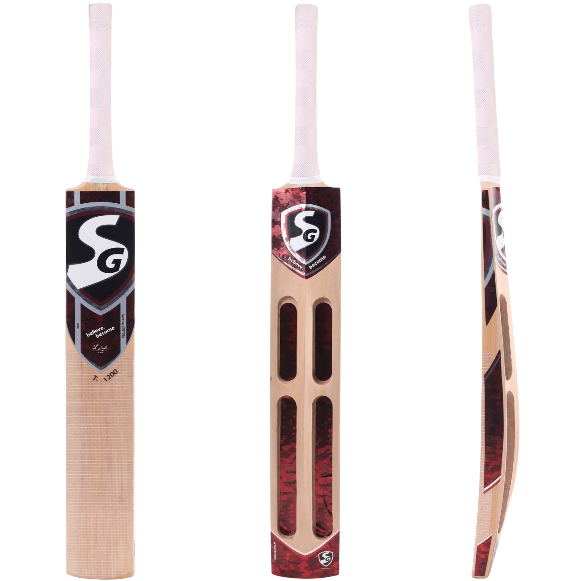 SG Cricket Bat T1200 Hard Tennis Kashmir Willow