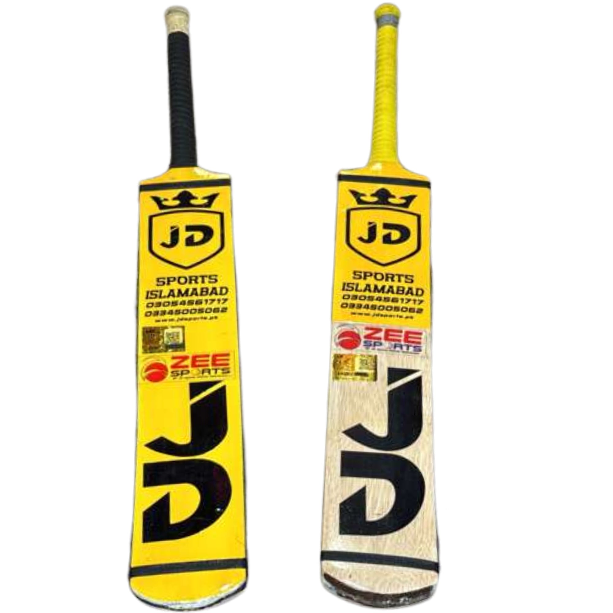 JD Sports Cricket Bat Kings Edition Hard Tennis Coca Wood Long Blade Yellow