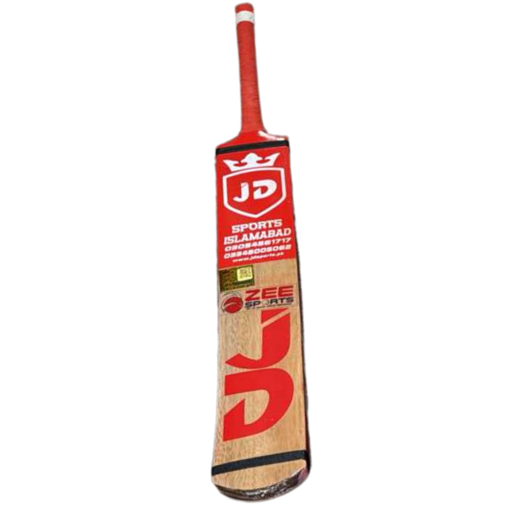 JD Sports Cricket Bat Kings Edition Hard Tennis Coca Wood Long Blade Red