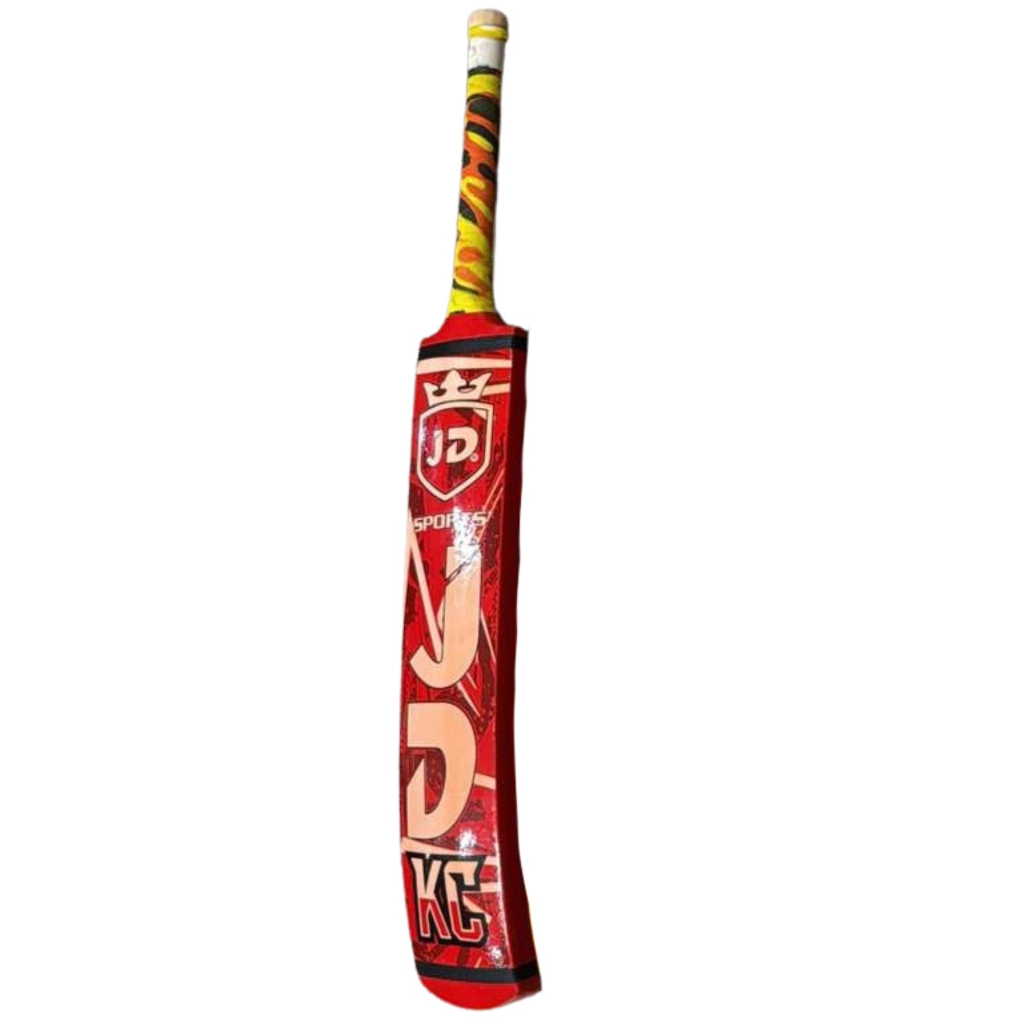 JD Sports Cricket Bat KC Edition Cocanut Wood Tape Tennis Red