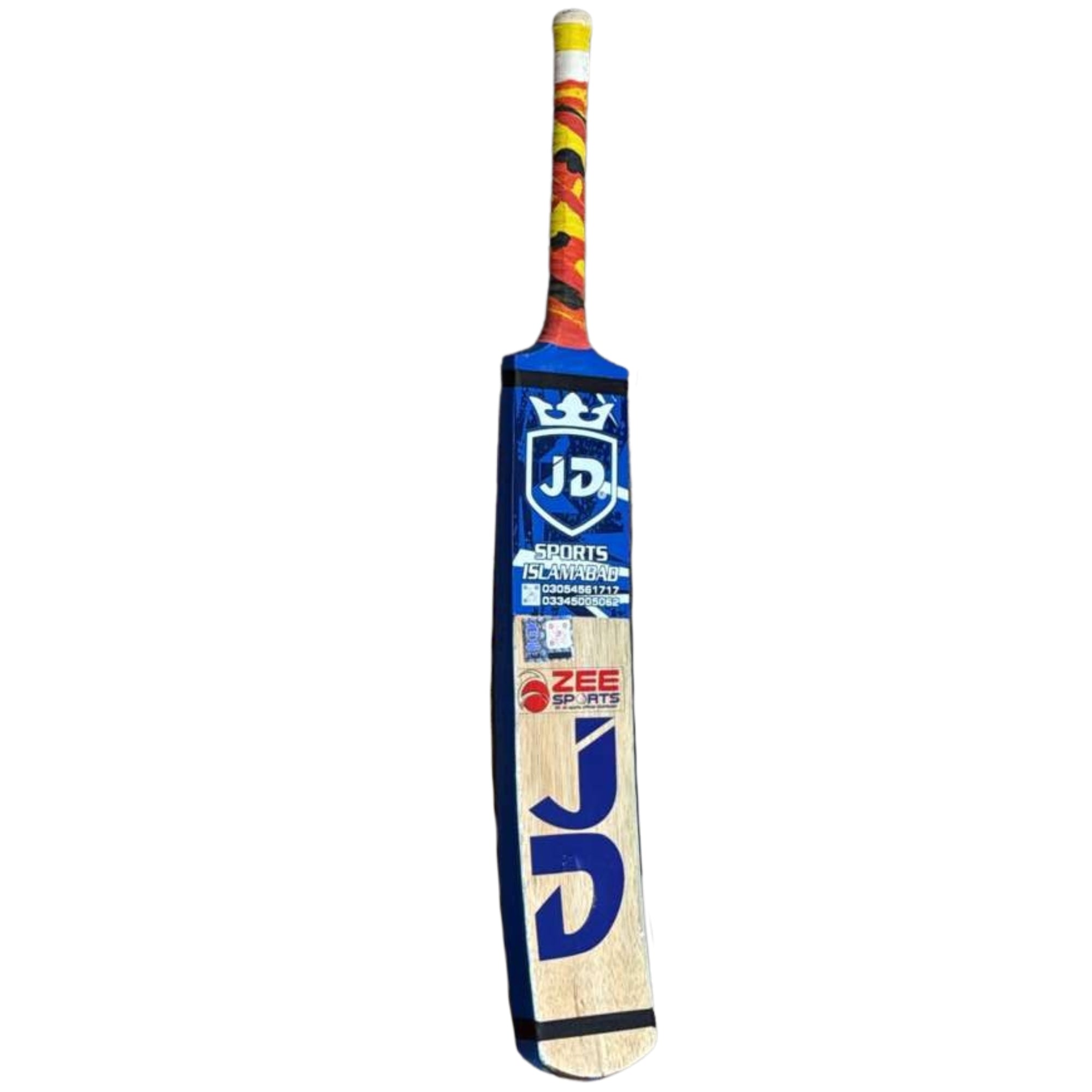 JD Sports Cricket Bat KC Edition Cocanut Wood Tape Tennis Blue