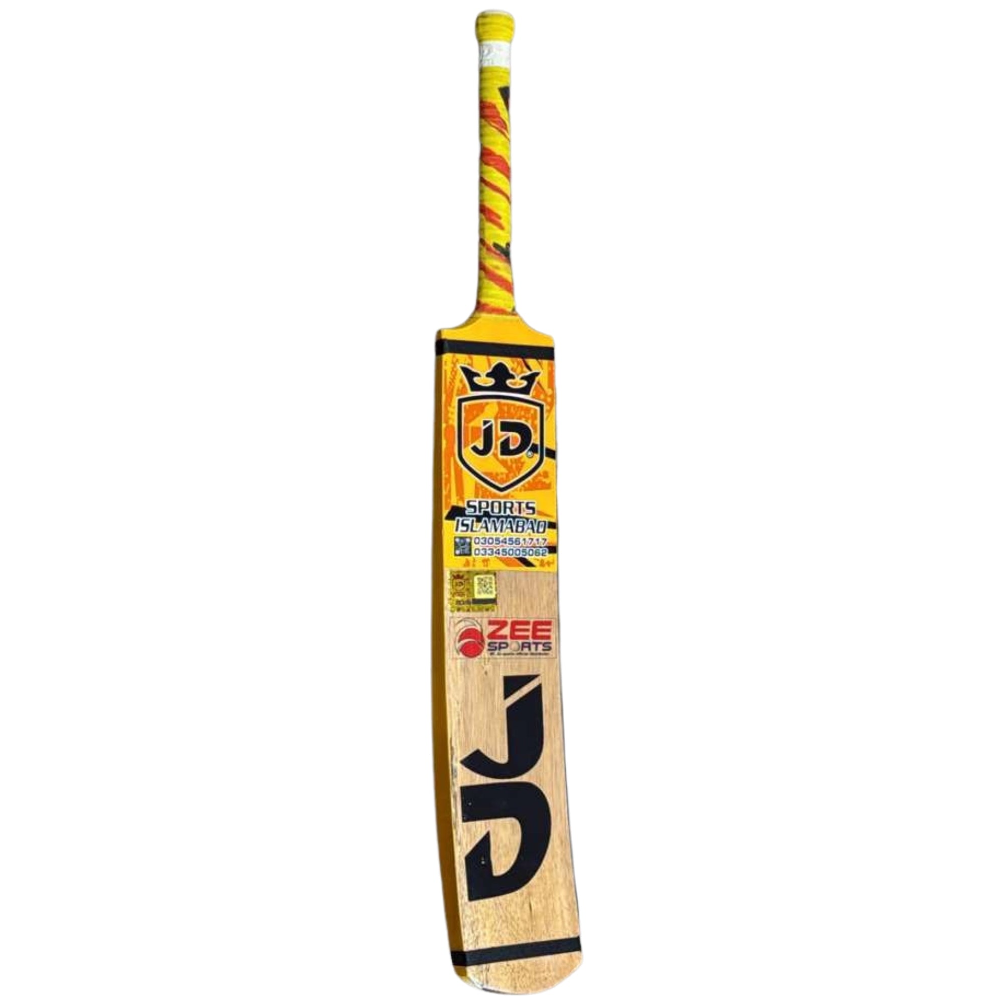 JD Sports Cricket Bat KC Edition Cocanut Wood Tape Tennis Yellow