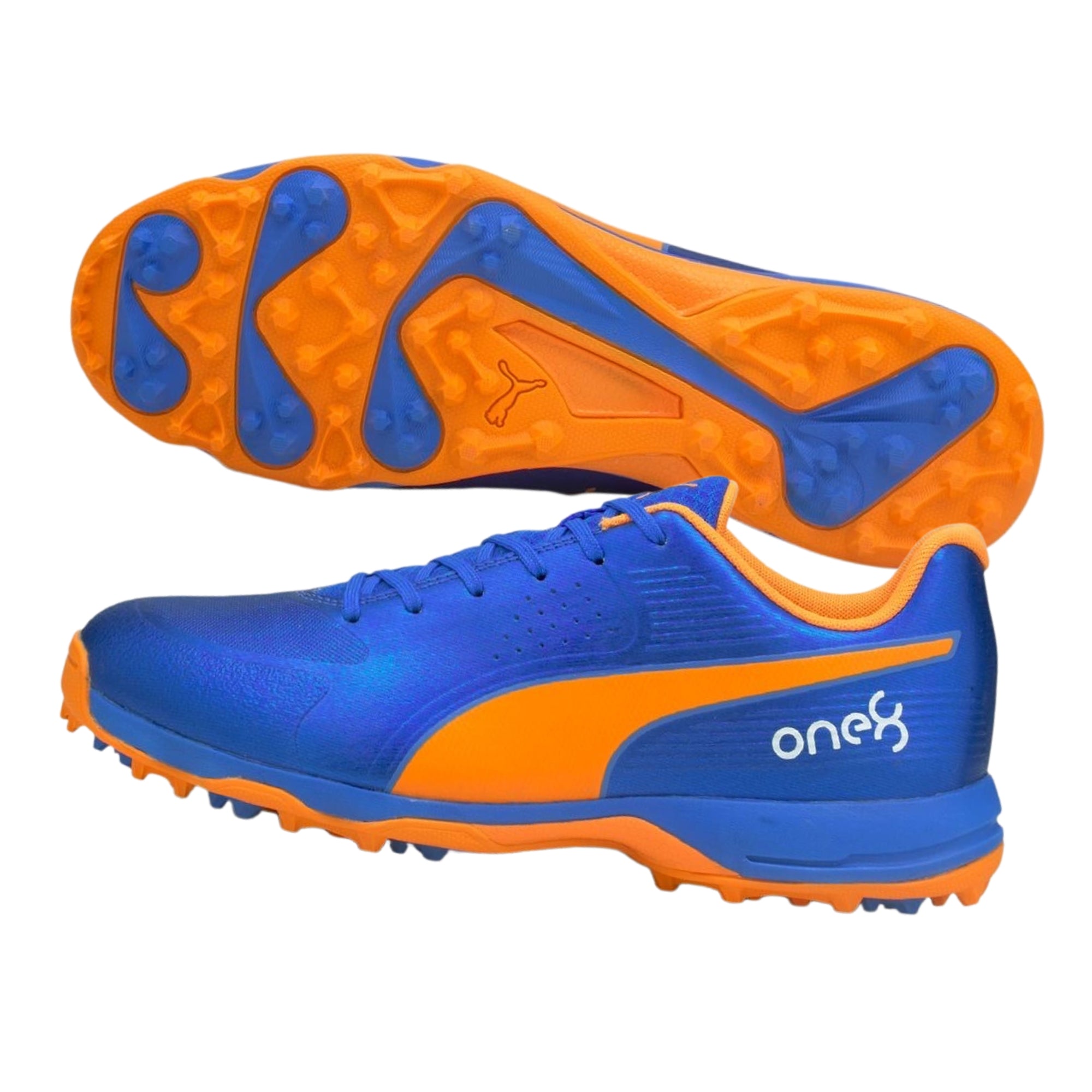 Puma Cricket Shoes One 8, Blue/Orange