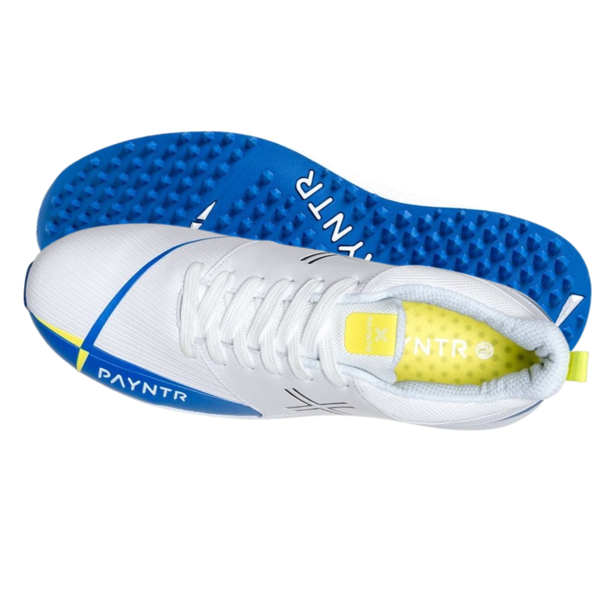 Payntr Cricket Shoes, Model V Pimple - White/Blue