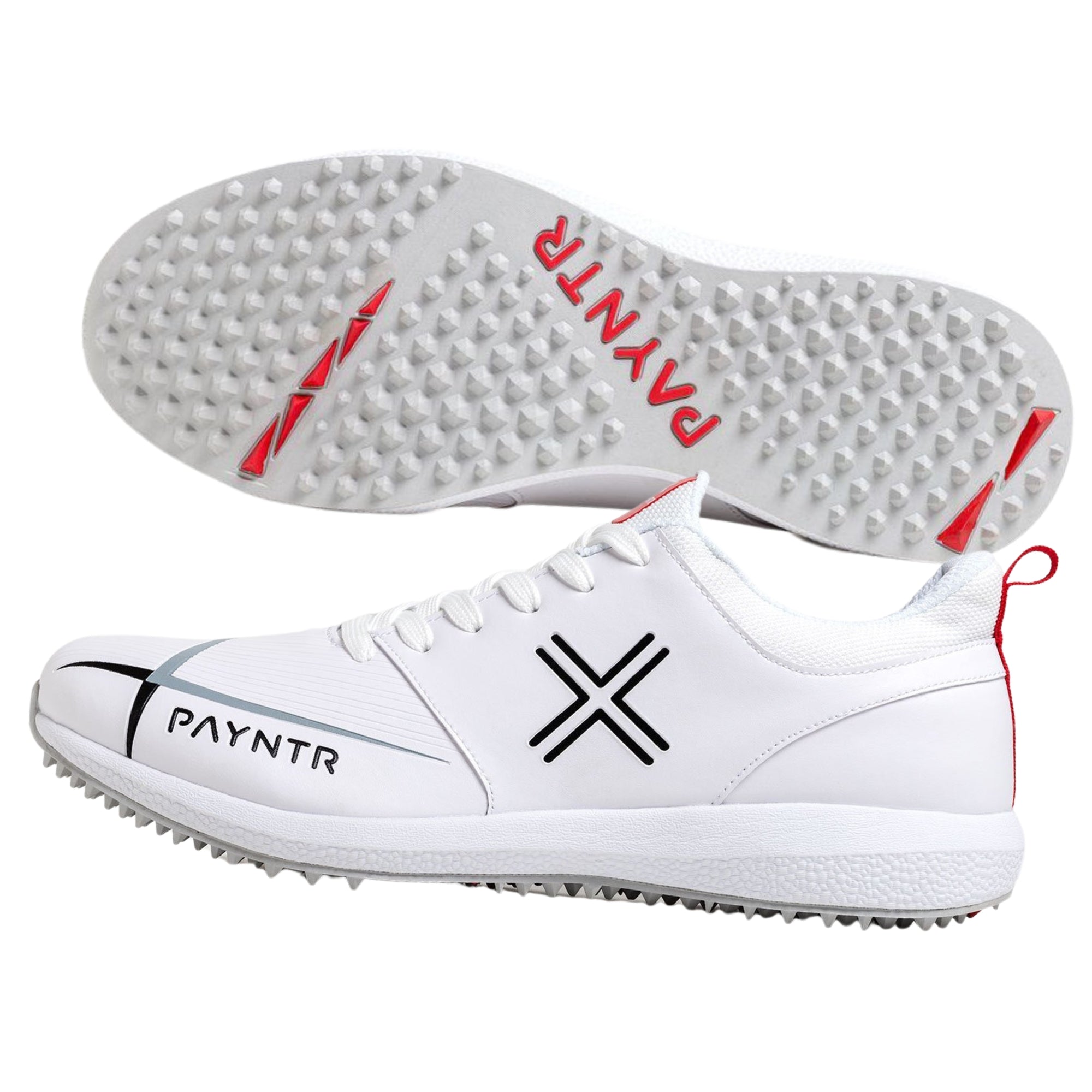 Payntr Cricket Shoes, Model V Pimple - White All Rounder Cricket Shoes