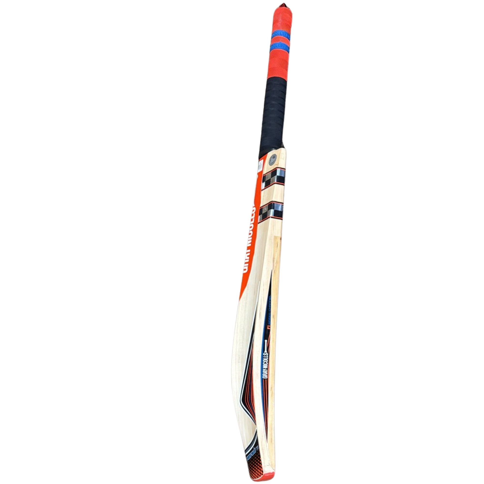 gray nicolls maverick f1 Cricket bat with red, black, and white design on a white background