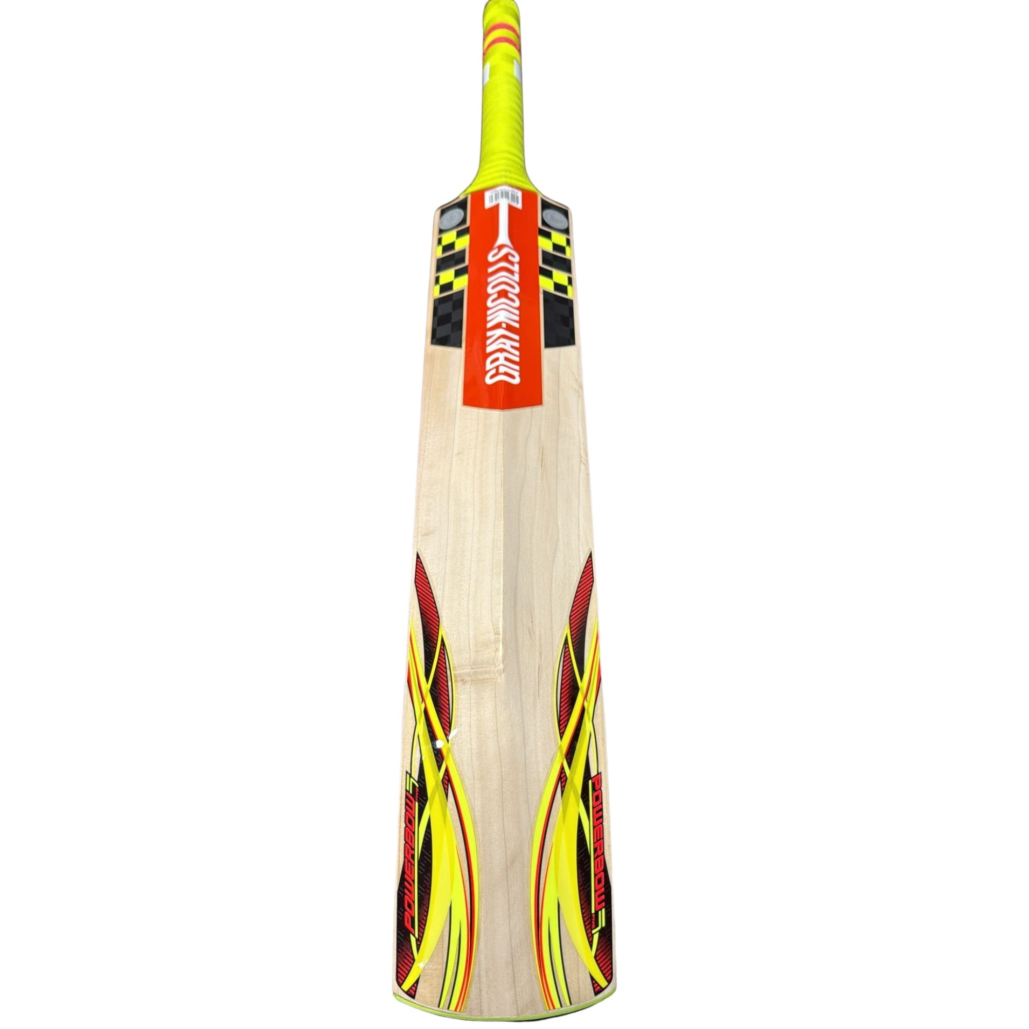 gray nicolls Cricket bat with colorful design on a white background