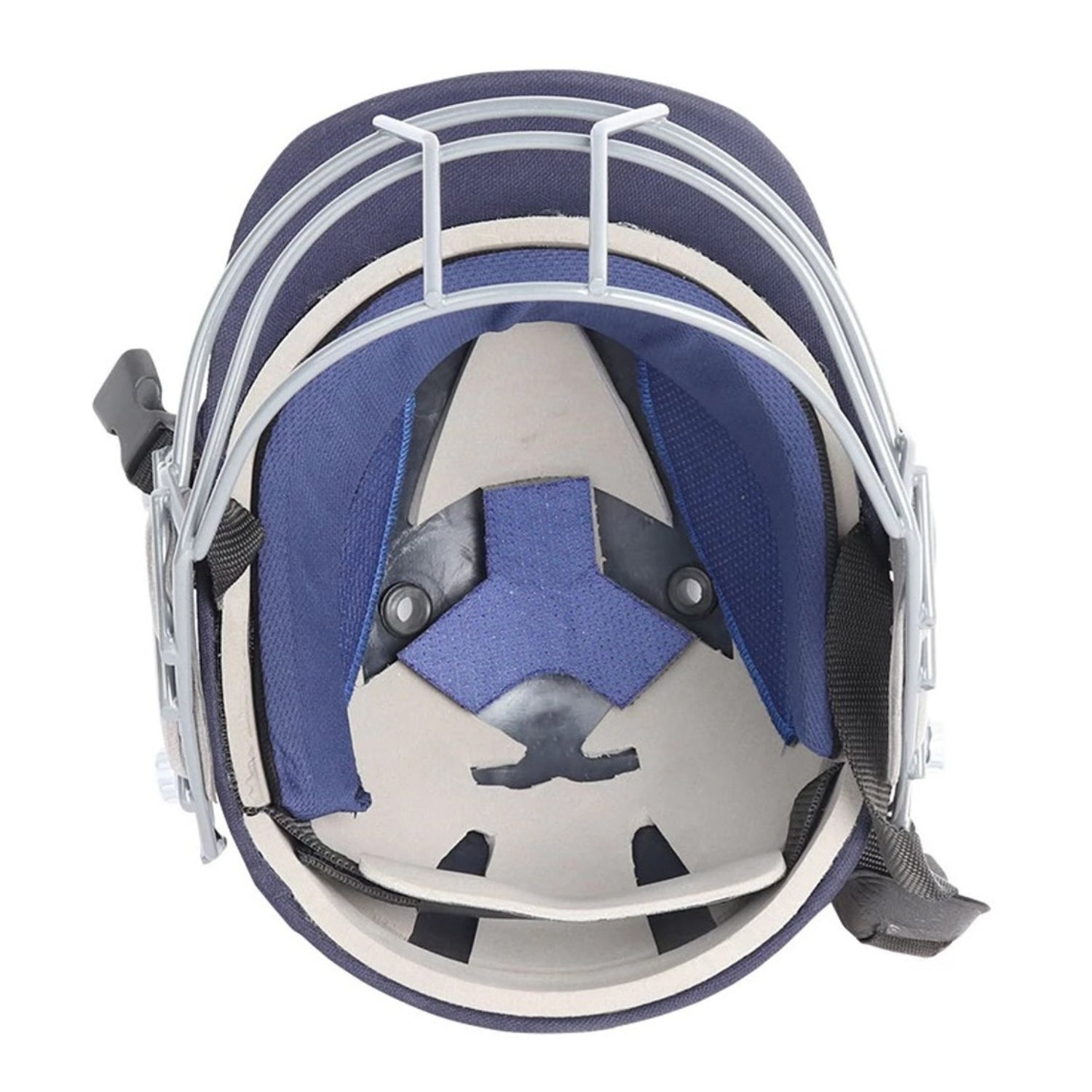 Inside view of the Shrey Star cricket batting helmet with Eva foam padding for optimal cushioning and a removable, washable swoppa band for hygiene.