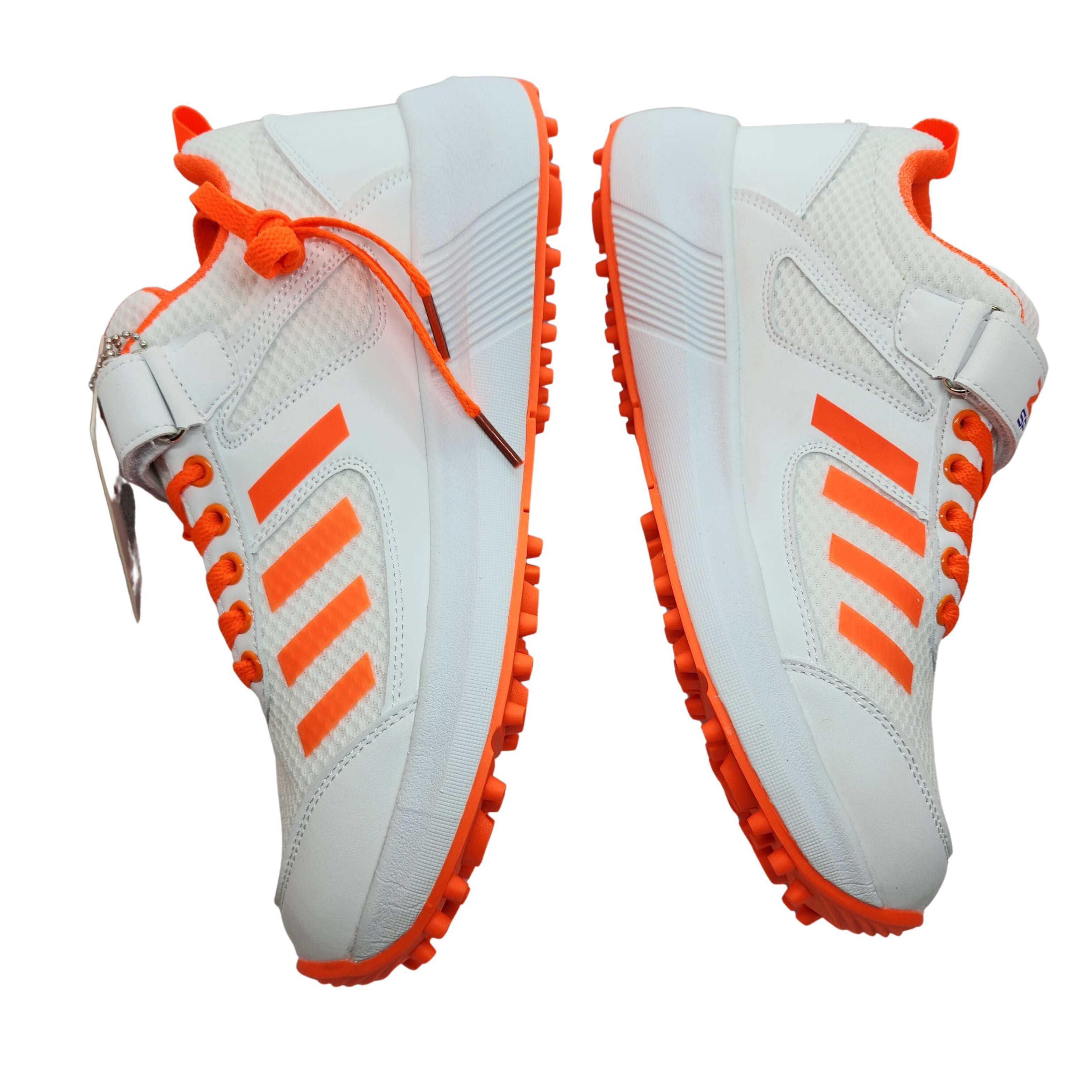 Zee Sports Rubber Spike Allrounder Mid Cricket Shoes With An Extra Gel Non Slip in-sole | Orange Color