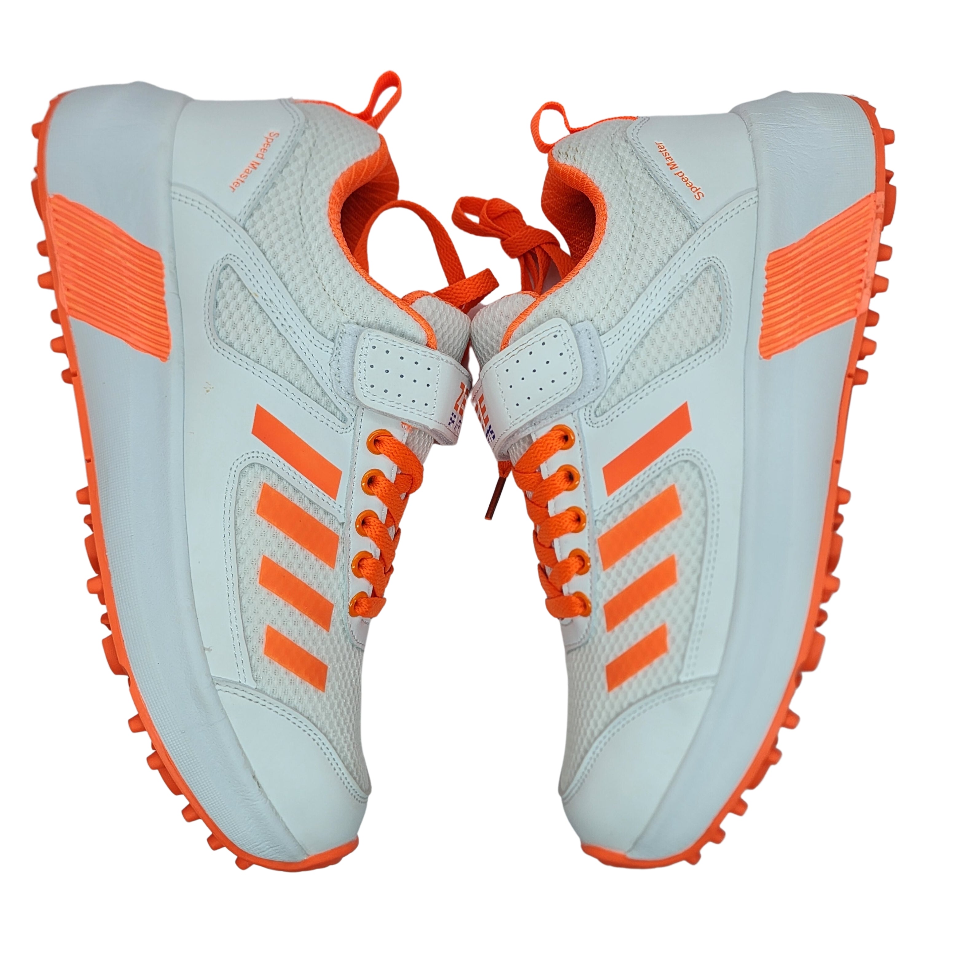 Zee Sports Rubber Spike Allrounder Mid Cricket Shoes With An Extra Gel Non Slip in-sole | Orange Color