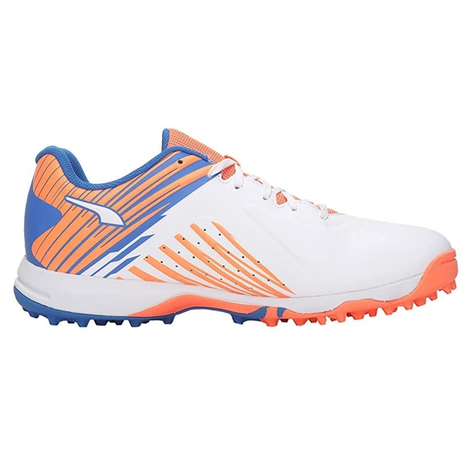 PUMA Cricket Shoes | Puma FH Rubber 22 White-Bluemazing-Neon Citrus