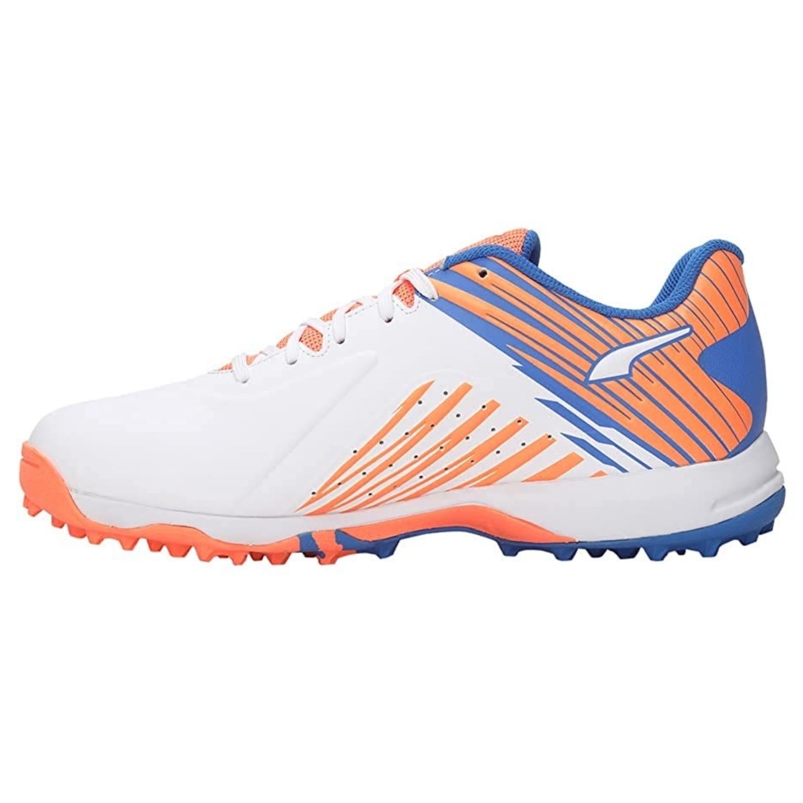 PUMA Cricket Shoes | Puma FH Rubber 22 White-Bluemazing-Neon Citrus