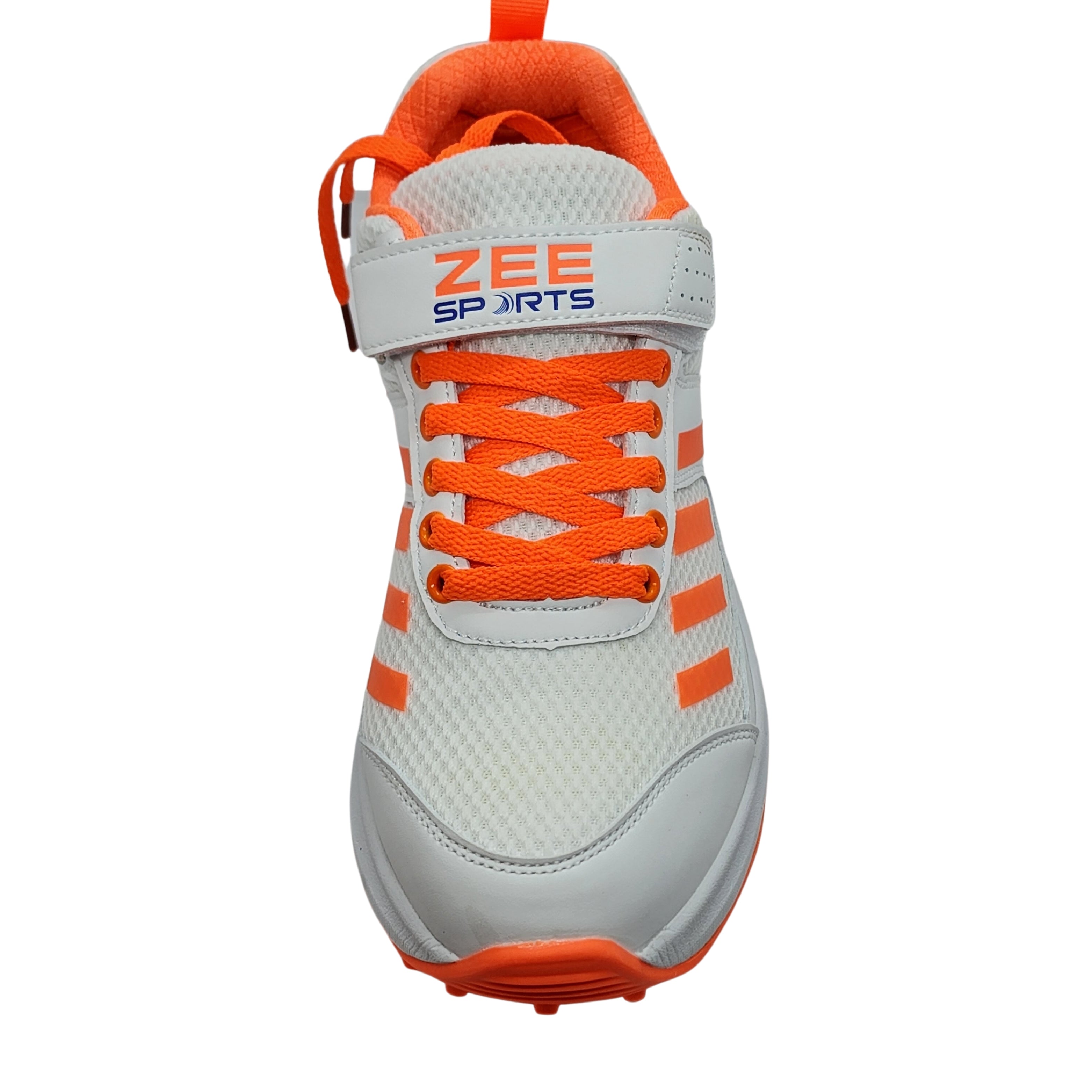 Zee Sports Rubber Spike Allrounder Mid Cricket Shoes With An Extra Gel Non Slip in-sole | Orange Color