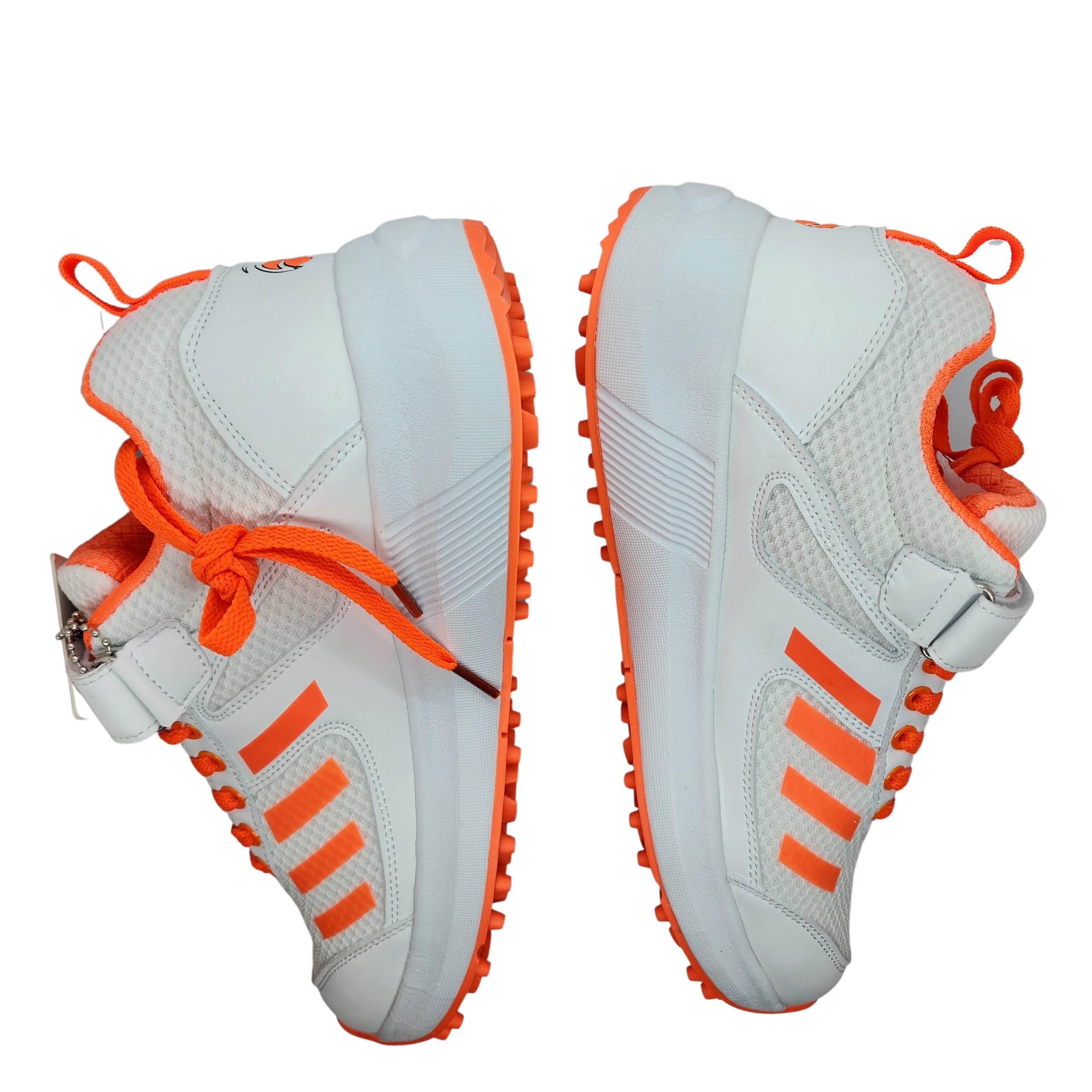 Zee Sports Rubber Spike Allrounder Mid Cricket Shoes With An Extra Gel Non Slip in-sole | Orange Color