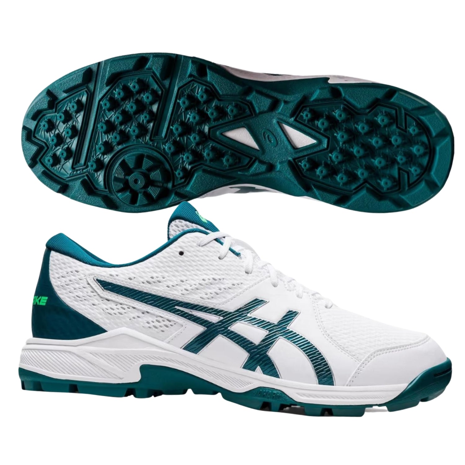 Asics Cricket Shoes, Model Gel-Peake 2, White/Velvet Pine