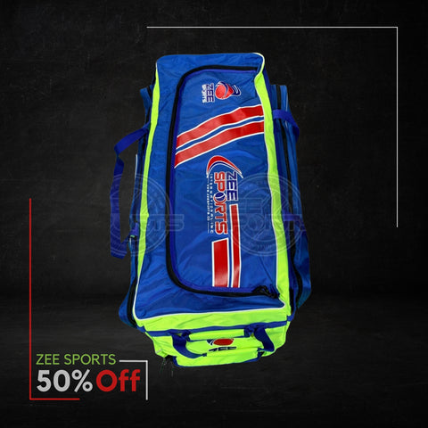 Zee Sports Kit Bag Lime Green with Blue Color Combination Dual Compartment